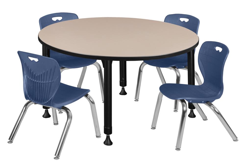 Regency TB48RNDBEAPBK45NV Classroom Tables Off-White 4-Person Training Table (48-in W x 34-in H)