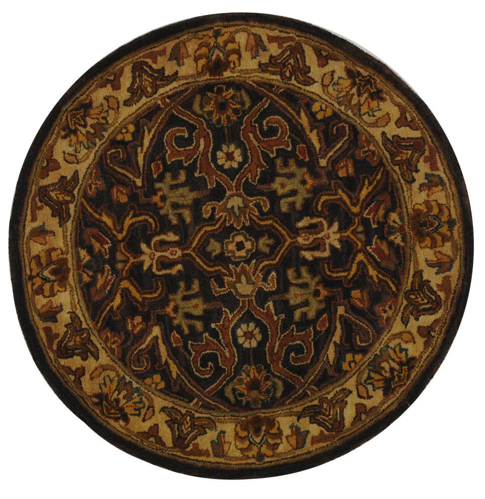 Safavieh HG644A-6R Heritage Tabriz 6 x 6 (ft) Tufted Wool Charcoal/Beige Round Indoor Floral/Botanical Oriental Area rug