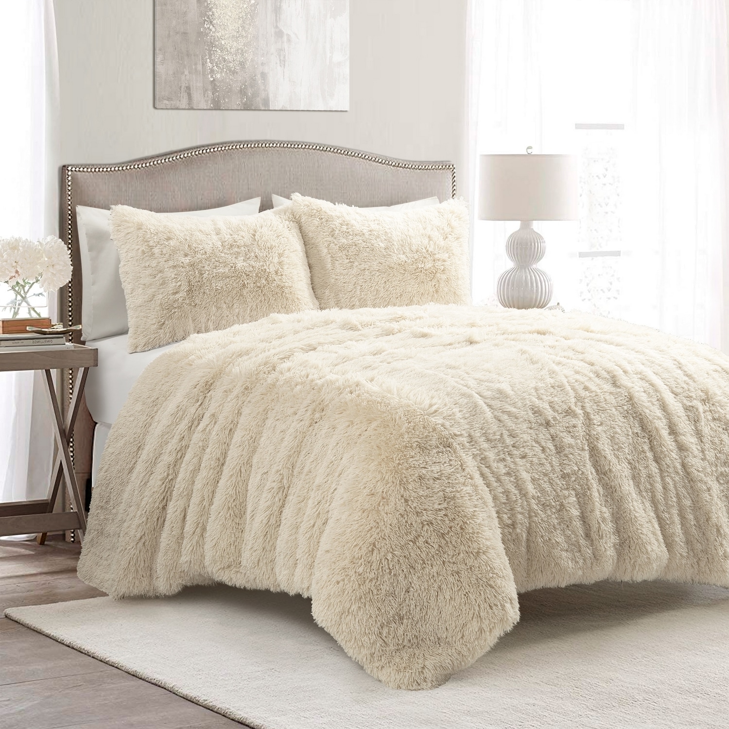 Lush Decor 21T011995 Wheat Solid Full/Queen Comforter