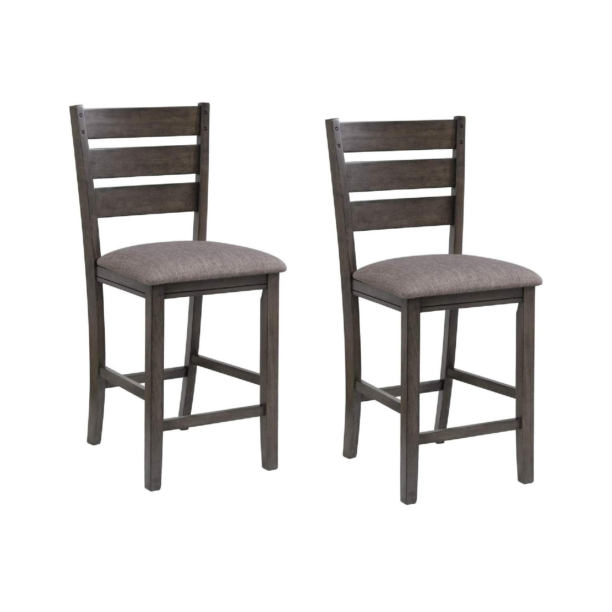 Benzara BM215200 Set of 2 Linen Upholstered Side Chair (Wood Frame)