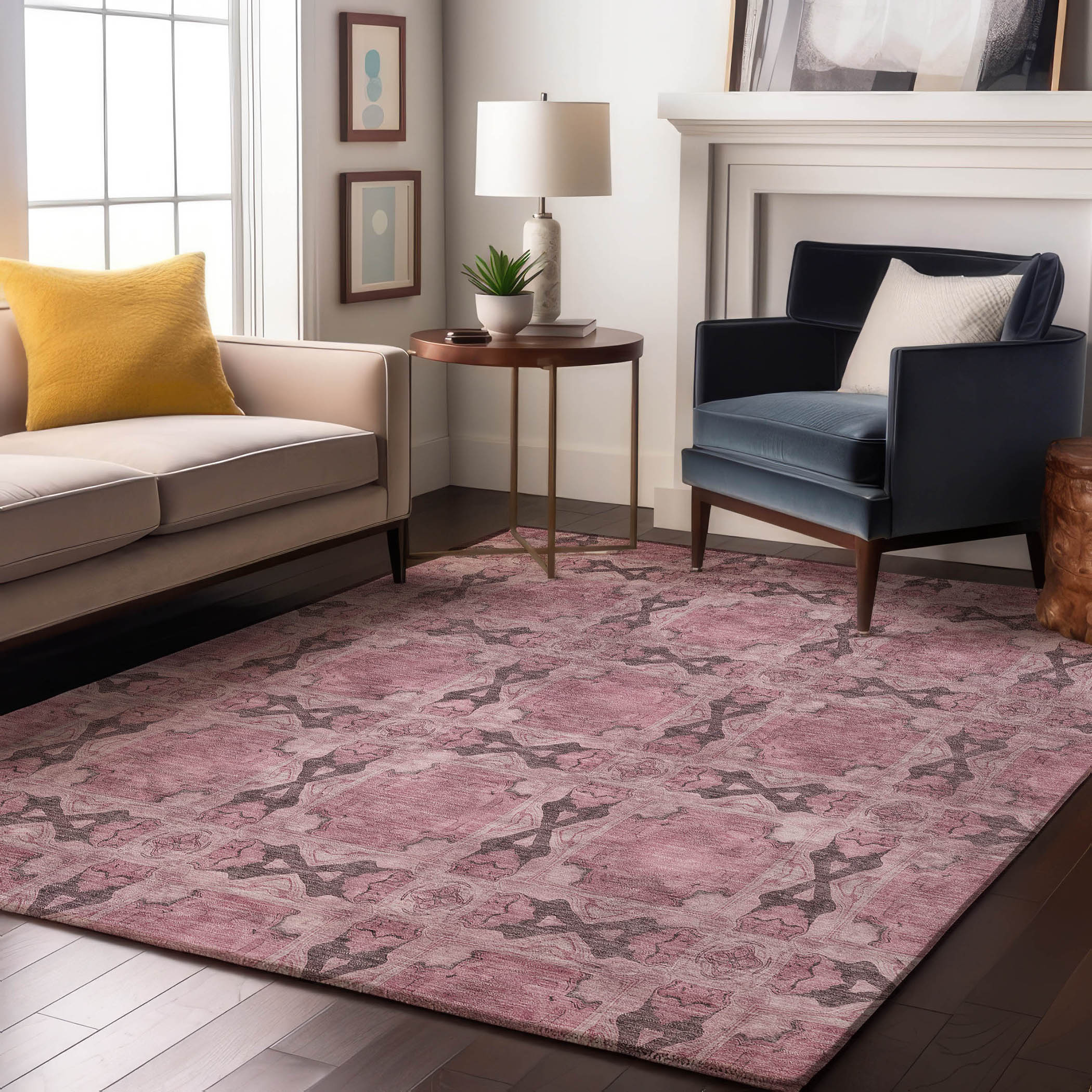 Addison Rugs AMF559NA9X12 Mayfield AMF559NA 9 x 12 (ft) Loomed Polyester Navy Rectangular Indoor Geometric Machine washable Area rug