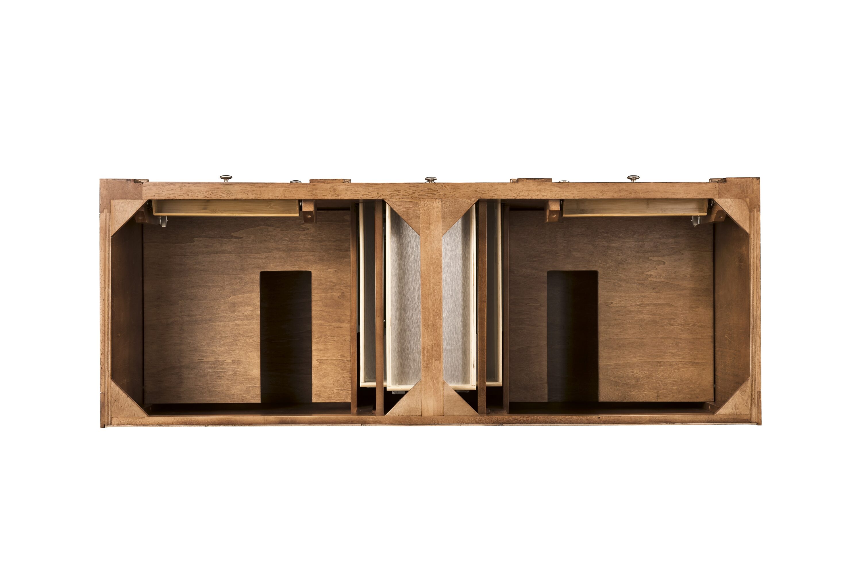 Saddle Brown 60" Double Freestanding Vanity Base with Veneer