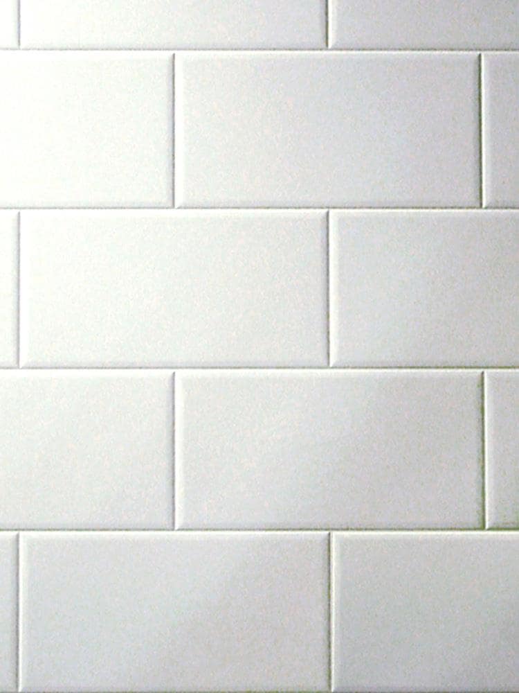 3 98 Ft X 7 White Tile Board, Fake Subway Tile Shower Surround