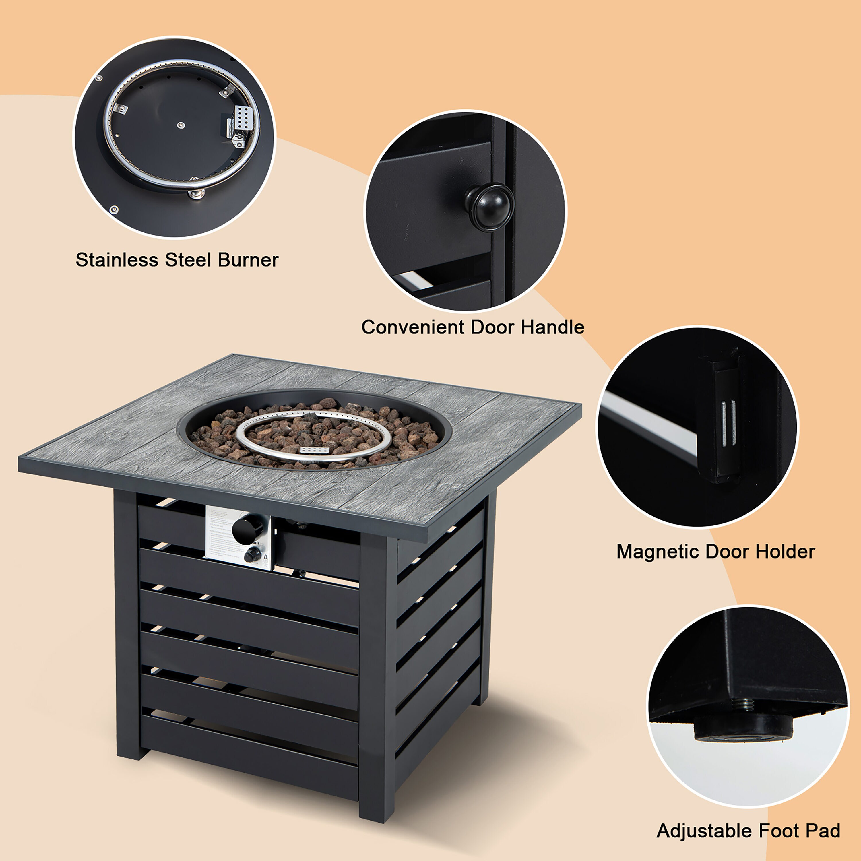 Costway NP10459 Outdoor-Gas-Firepits - View #2