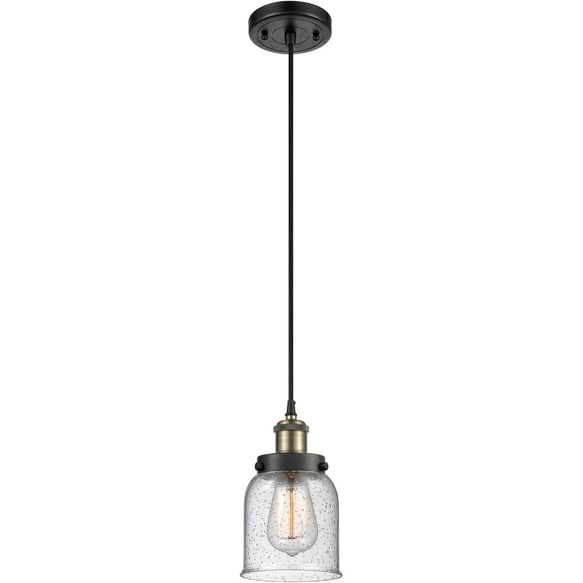 Innovations Lighting - 916-1P-BAB-G54-LED Ballston Small Bell Mini Pendant Black Antique Brass