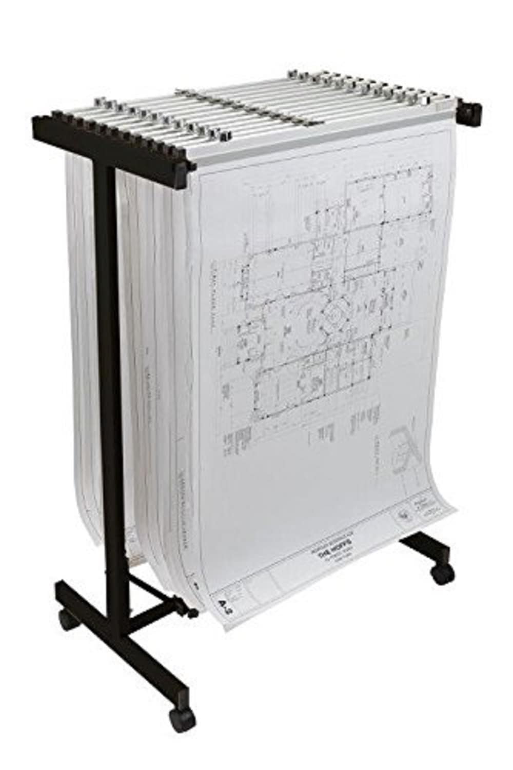 AdirOffice 615-BLK-KIT1 Expandable Blueprint Mobile Plan Center, Black