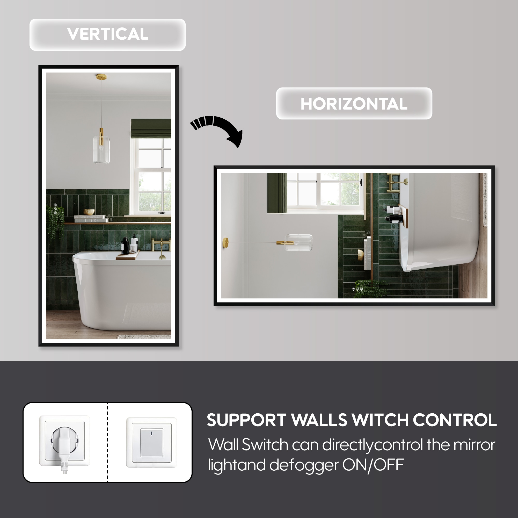 Forclover MRE-6F8440MB Framed-Bath-Mirrors - View #2