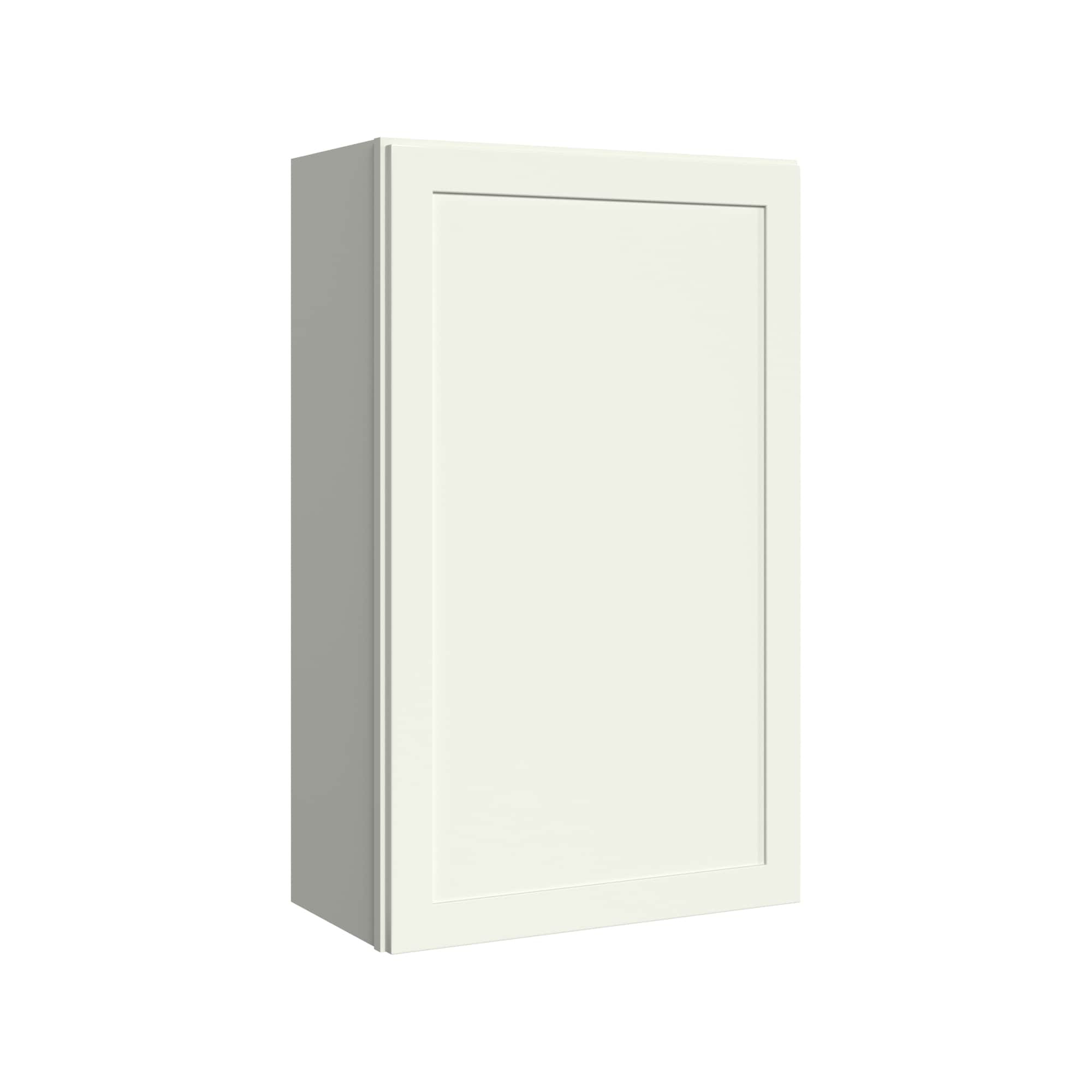 KraftMaid Momentum W2439RG71 Deveron 24-in W x 39-in H x 12-in D Dove White Wall Fully assembled Plywood Cabinet (Recessed Panel Shaker)