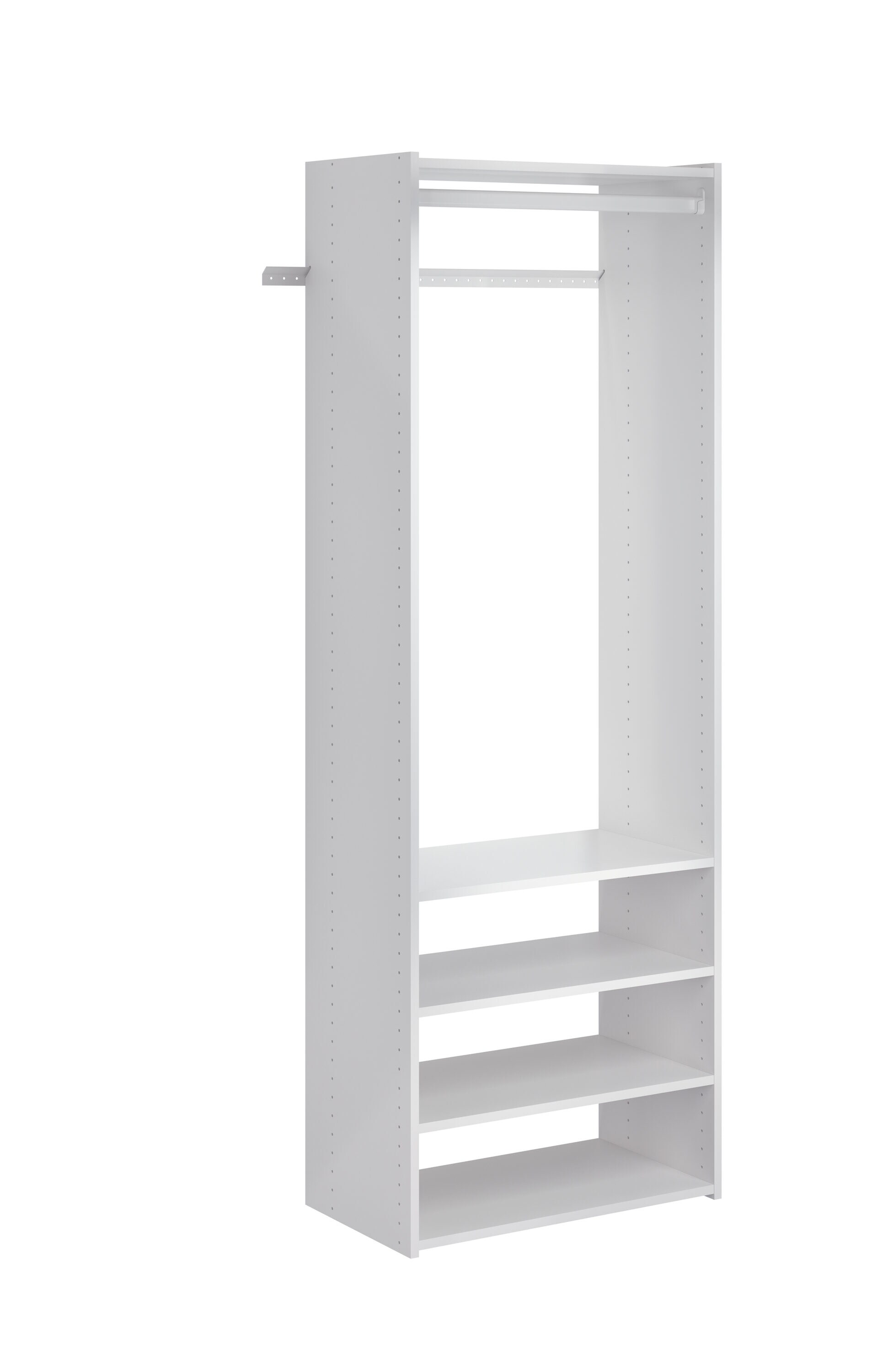 Easy Track 2.1-ft to 2.1-ft W x 7-ft H White Solid Shelving Wood Closet  System