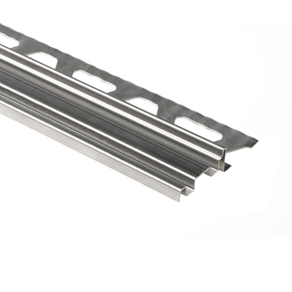 Schluter Systems TES8 Trep-SE 0.313-in W x 98.5-in L Stainless steel Steel Stair nose Tile Edge Trim