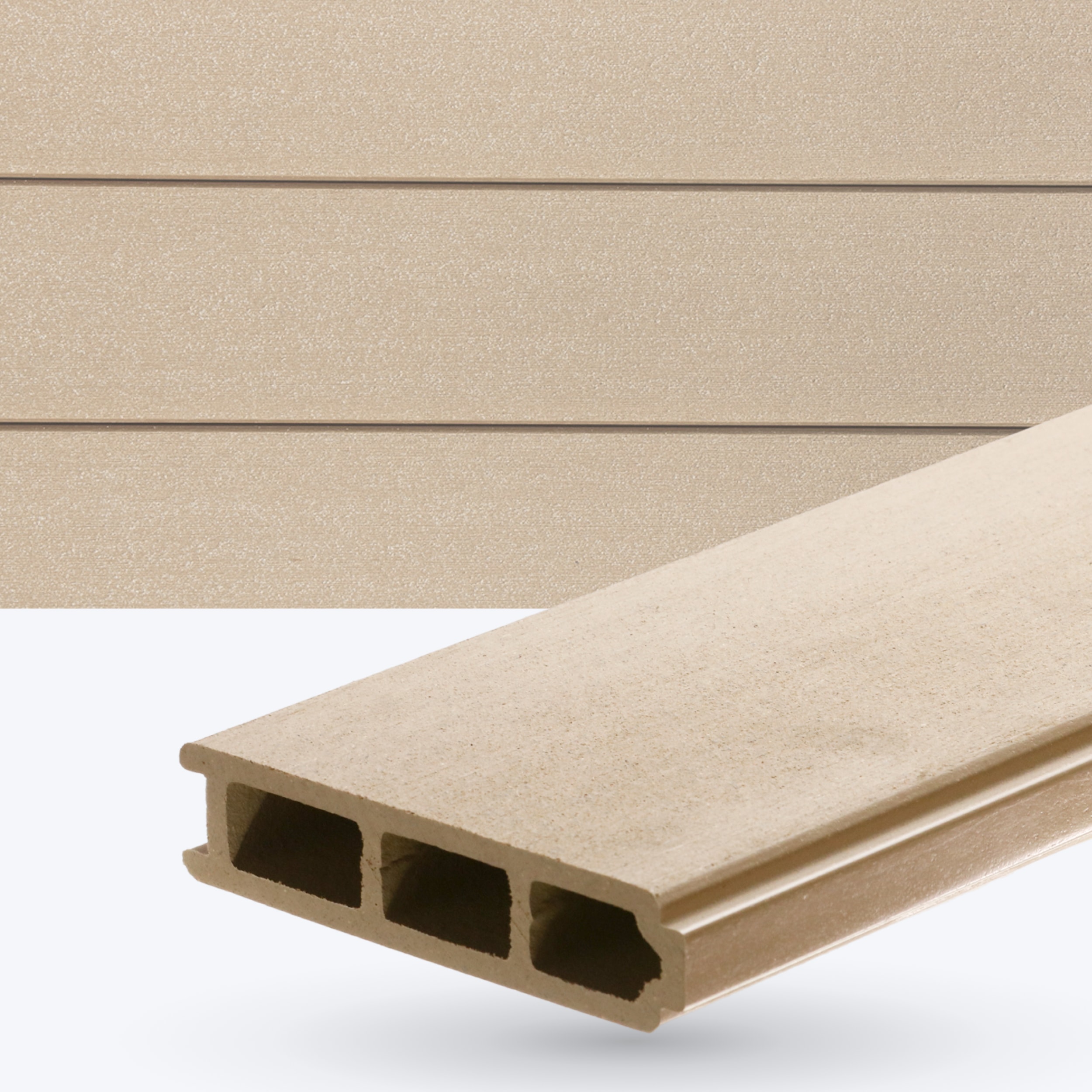 DuxxBak DX-IDHD-192CS-TG I.Dekk HD 1-in x 6-in x 16-ft Cool Sand Tongue and groove Composite Deck board