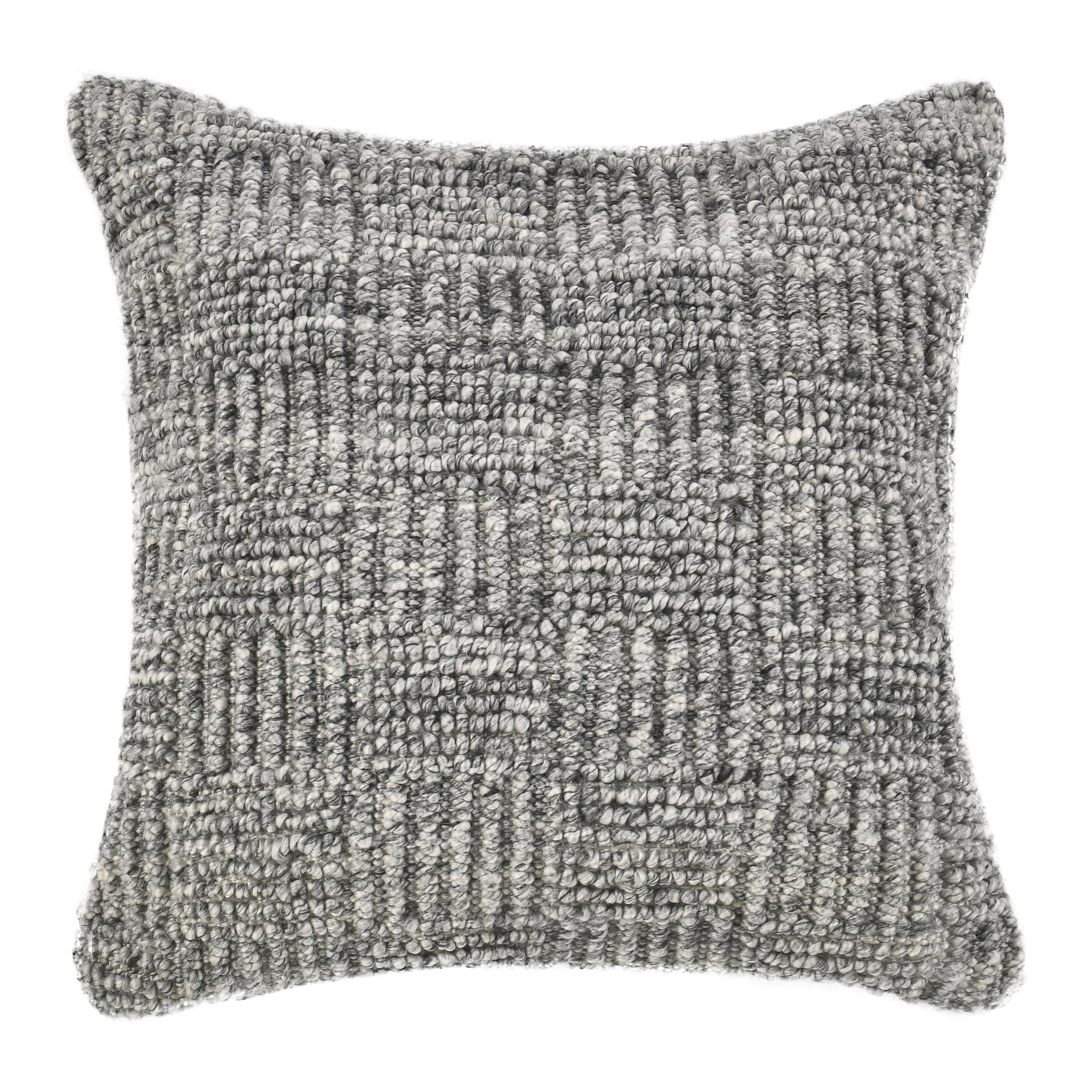 Benzara BM331927 Solid Gray Square Throw pillow