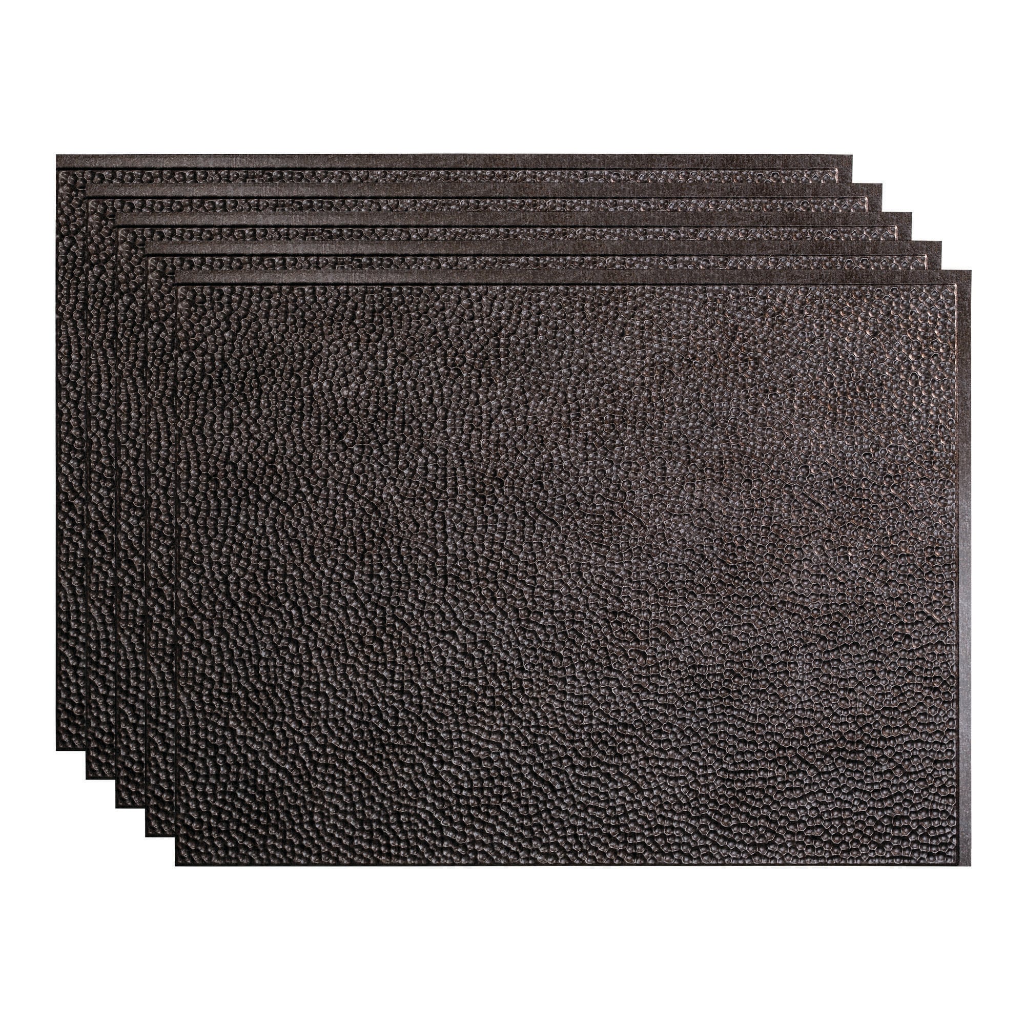 Fasade PB5527 Hammered 18.25-in x 24.25-in Vinyl Smoked Pewter Backsplash Panels 5.0 -Pack