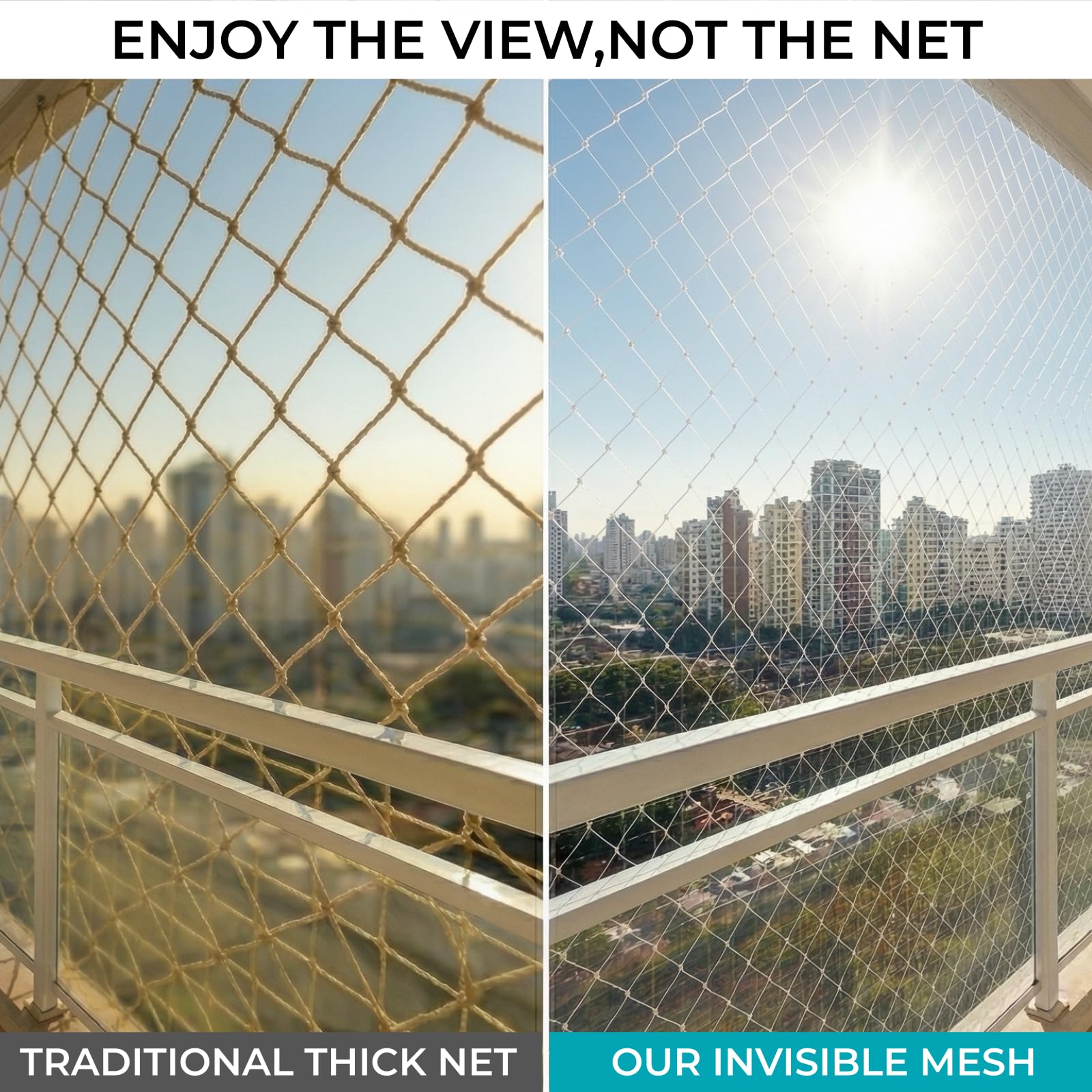 Justincity Cat Balcony Net Transparent Nylon Safety Screen for ...