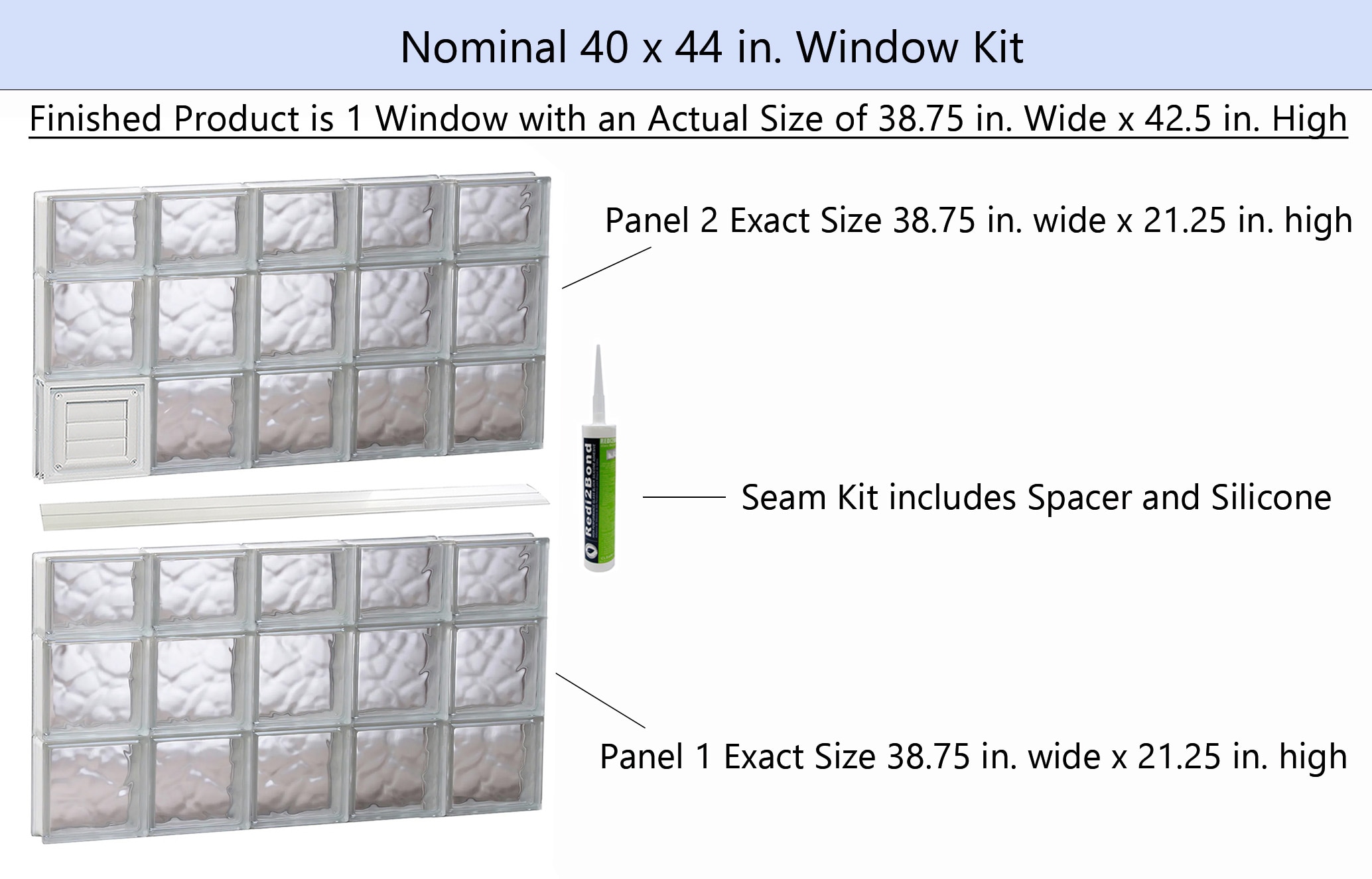 REDI2SET D4044DC Glass-Block-Windows - View #2