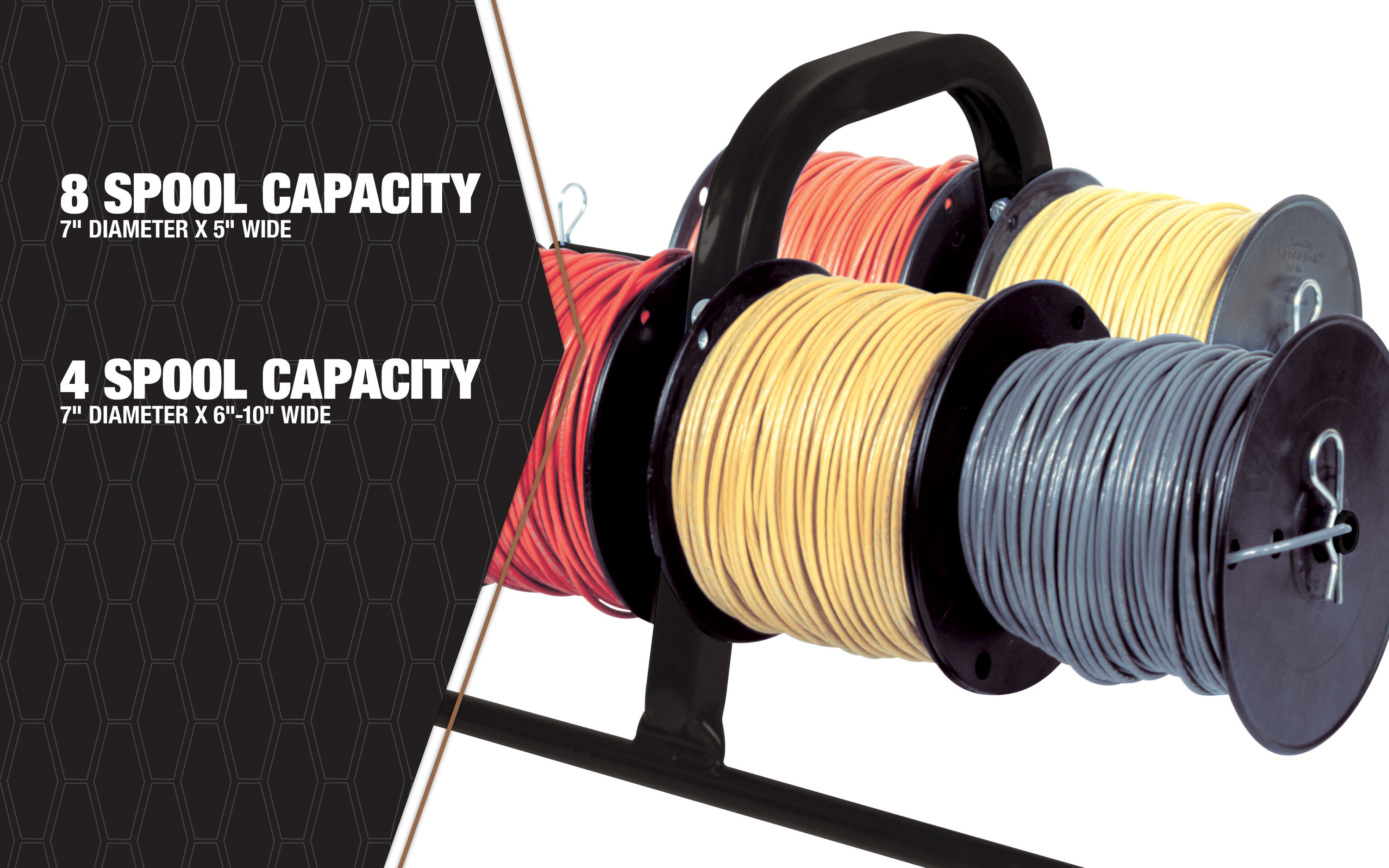 EIP Wire Caddy | Portable Wire Holder for Efficient Cable Management |  Orange Steel Welded Frame for up to 28 Diameter Spools, 220 lb Capacity