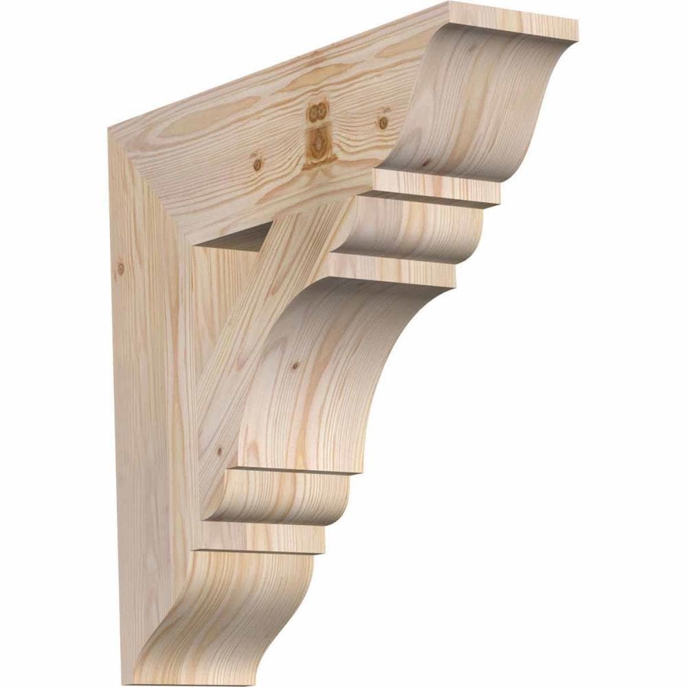 Ekena Millwork BKT06X22X22OLY01SDF Olympic traditional smooth 5-1/2-in x 22-in x 22-in Douglas fir Brown Wood Standard bracket