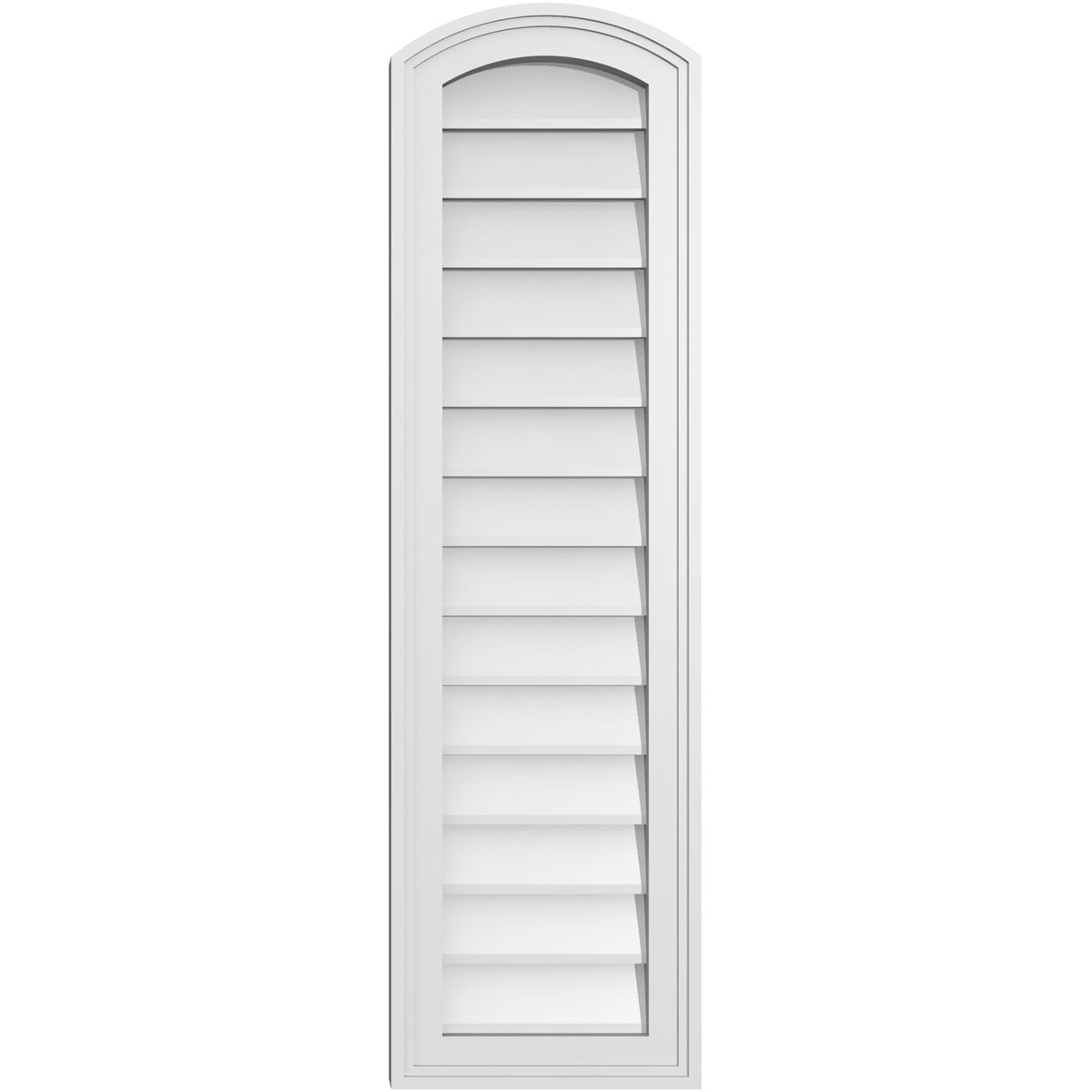 Ekena Millwork GVPAR12X4202SN 12-Inches x 42-Inches Off-white Round top PVC Gable Louver Vent