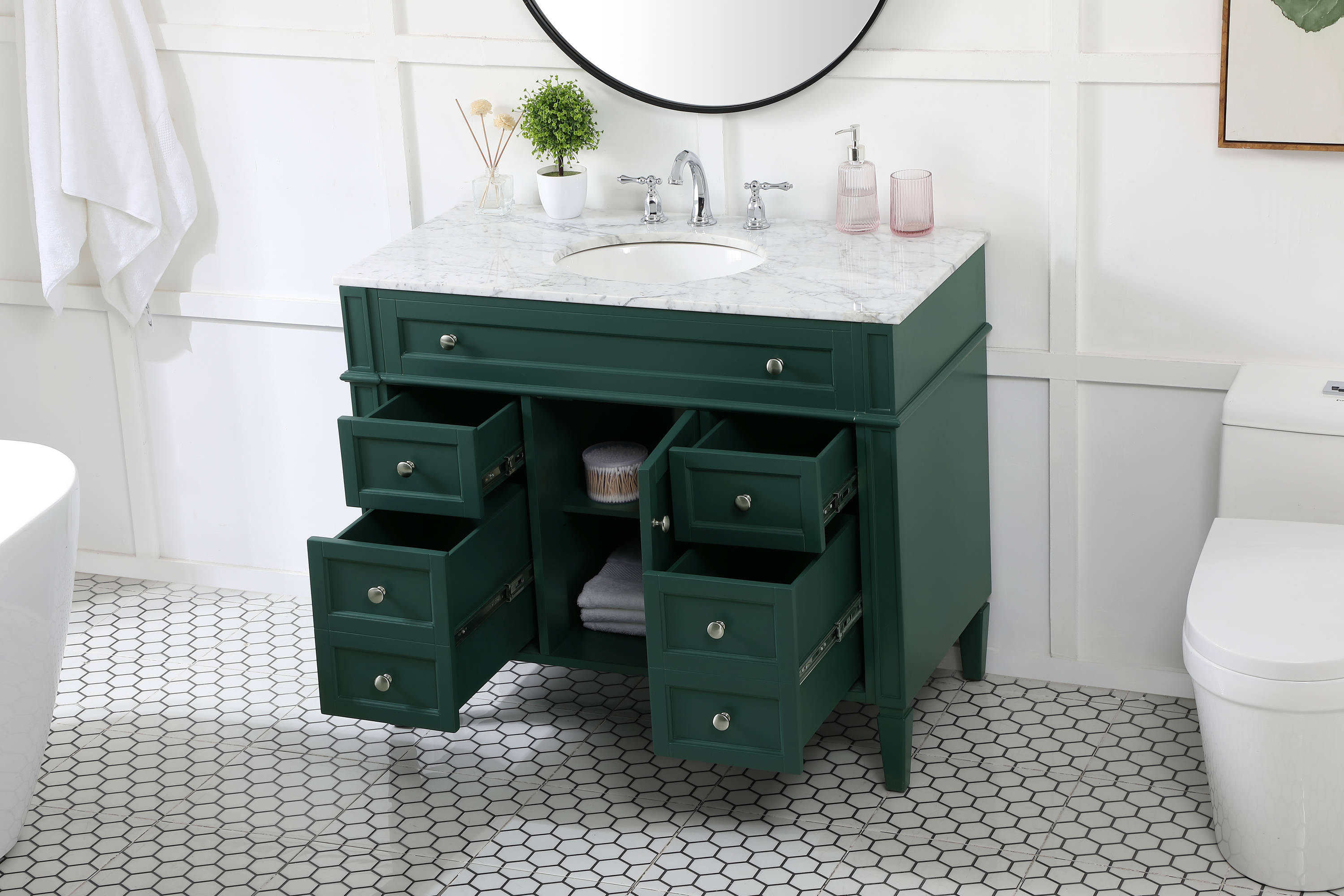 Elegant Decor Home Furnishing 42-in Green Undermount Single Sink 