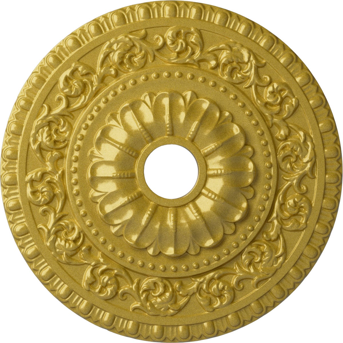 Ekena Millwork CM23VARGS Vaduz 23.5-in W x 23.5-in L Painted Rich Gold Polyurethane Whole Ceiling Medallion