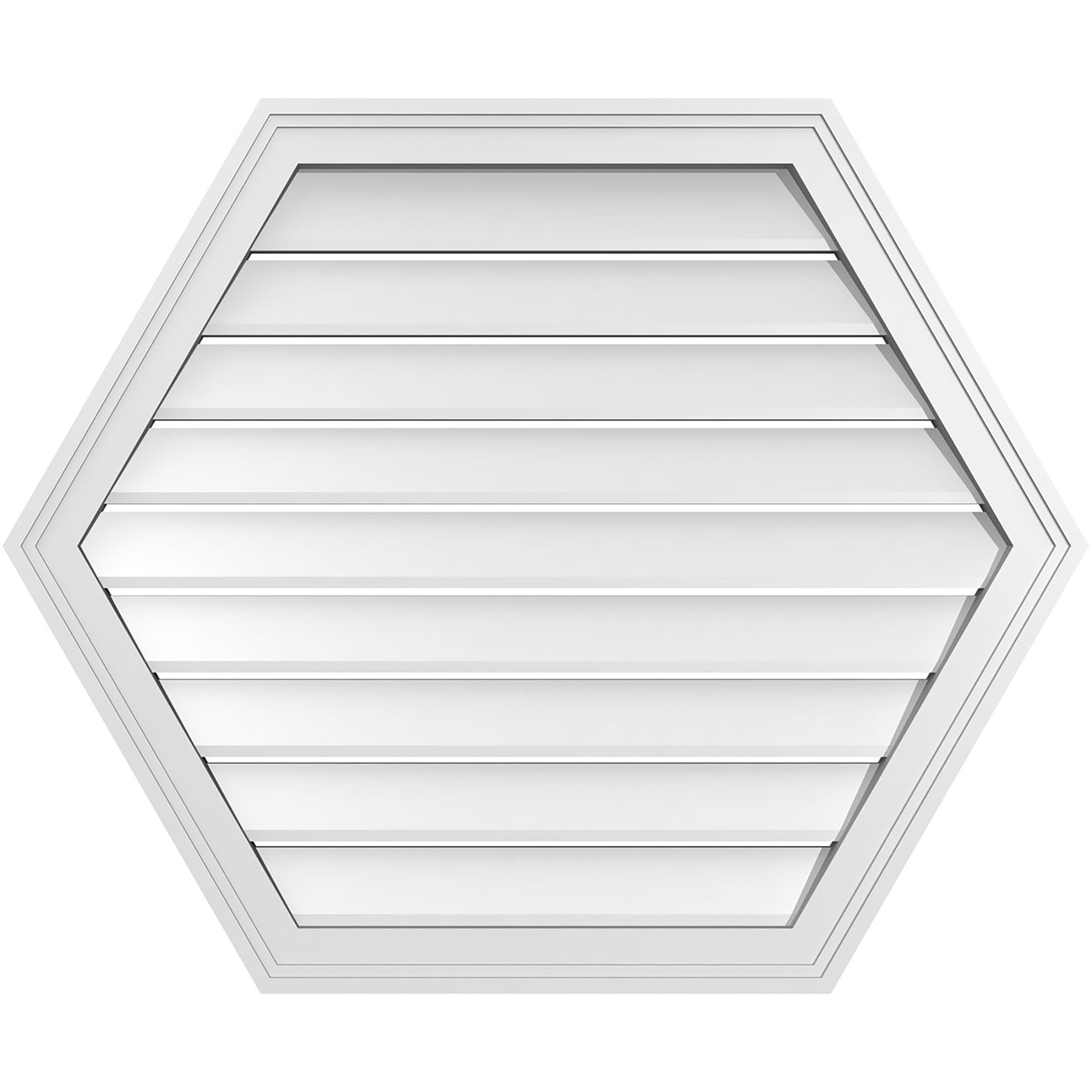 Ekena Millwork GVPHP34X2802SF 34-Inches x 28-Inches Off-white Peaked PVC Gable Louver Vent