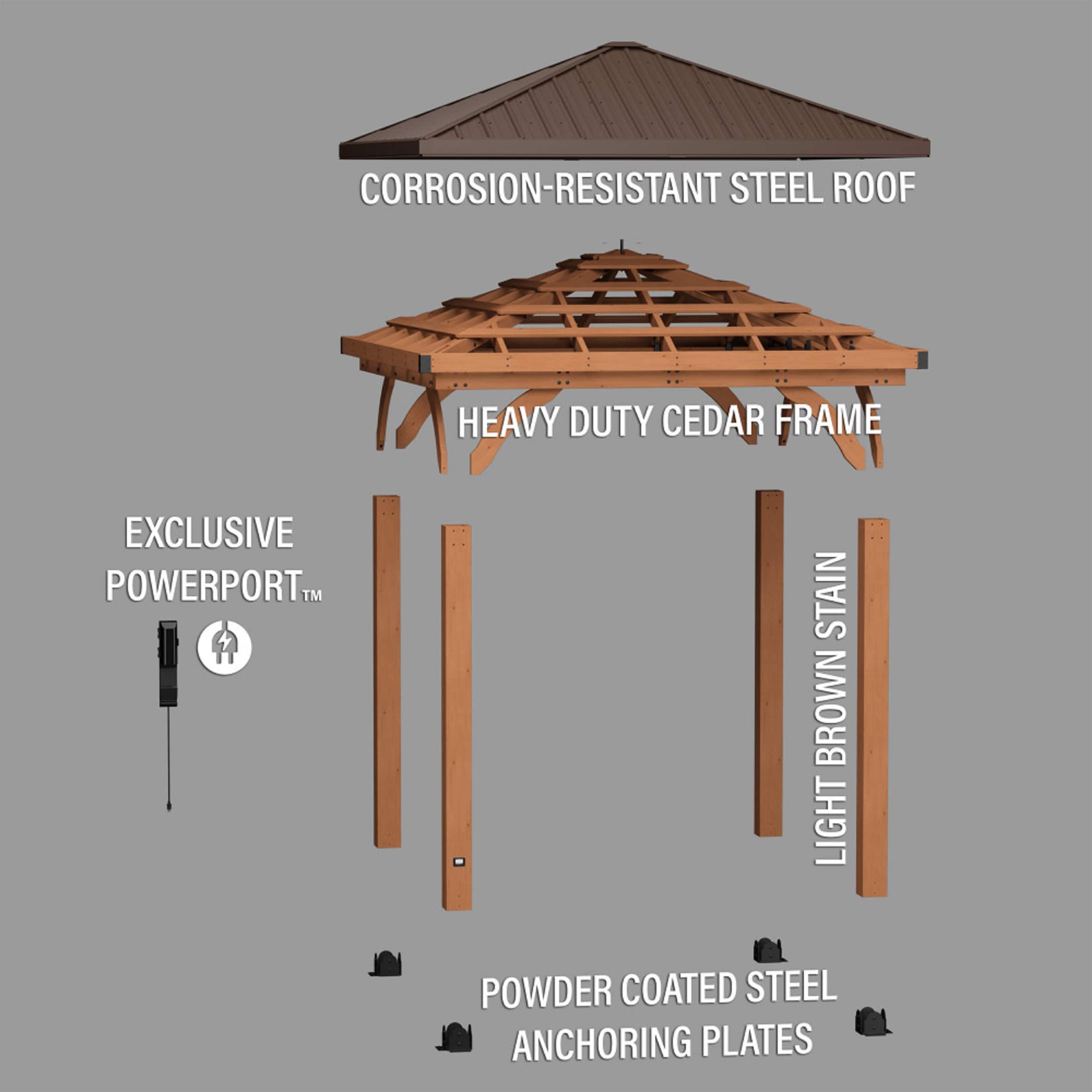Backyard Discovery 2406131COM Wood-Resin-Gazebos - View #12
