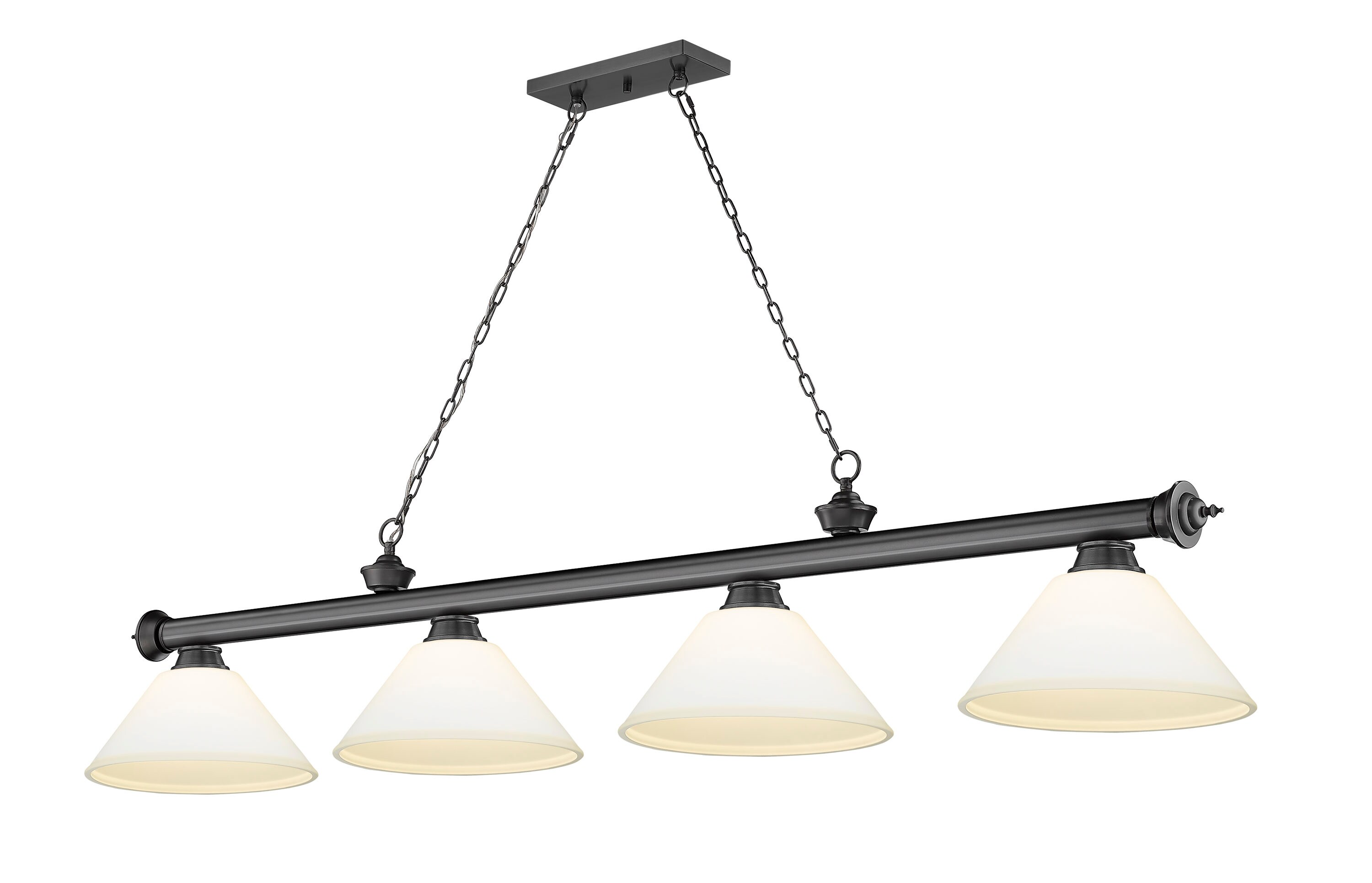 Z-Lite 2306-4BP-AMO14 Cordon Bronze Plated Incandescent Medium Base (e-26) Pool Table Lighting