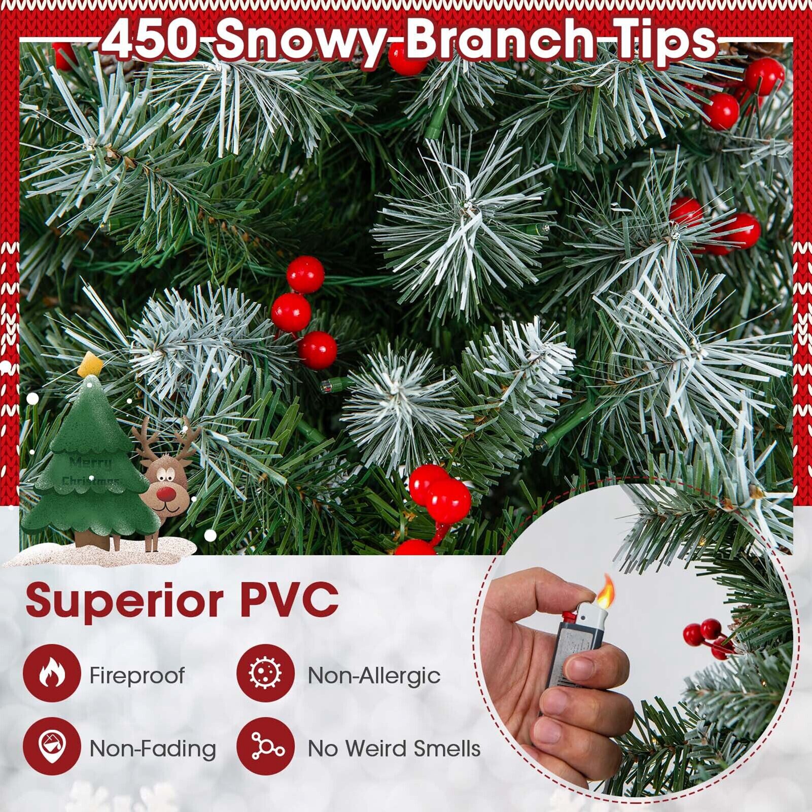 WELLFOR CM-HJY-23531US Artificial-Christmas-Trees - View #7