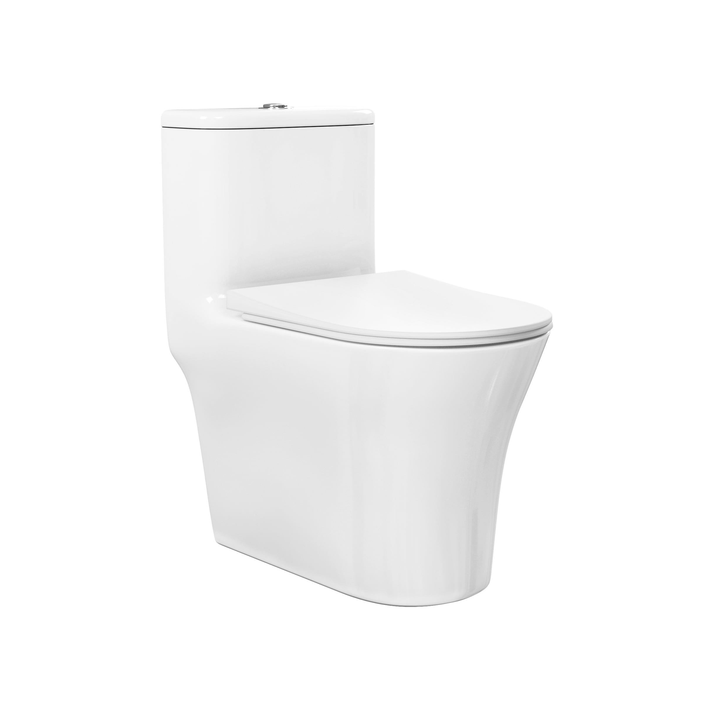 Swiss Madison SM-25-1TVCN03WH Vincennes Glossy White Dual Flush Elongated Standard height Smart Soft Close 1-piece Toilet 12-in Rough-In 1.6 GPF