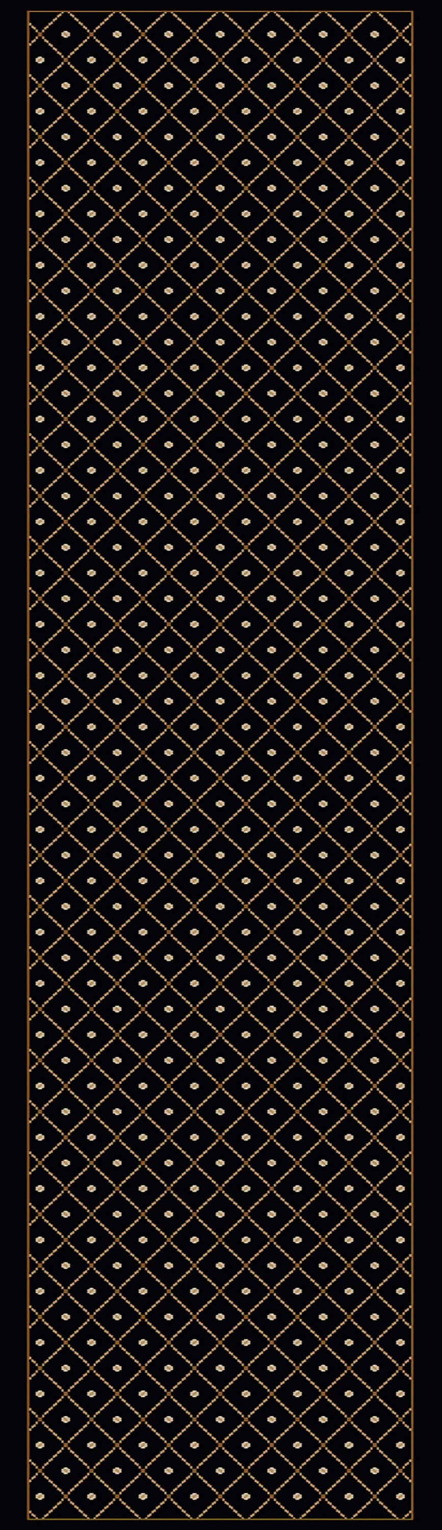 Como Black Synthetic Easy-Care Reversible Runner Rug 2' x 8'
