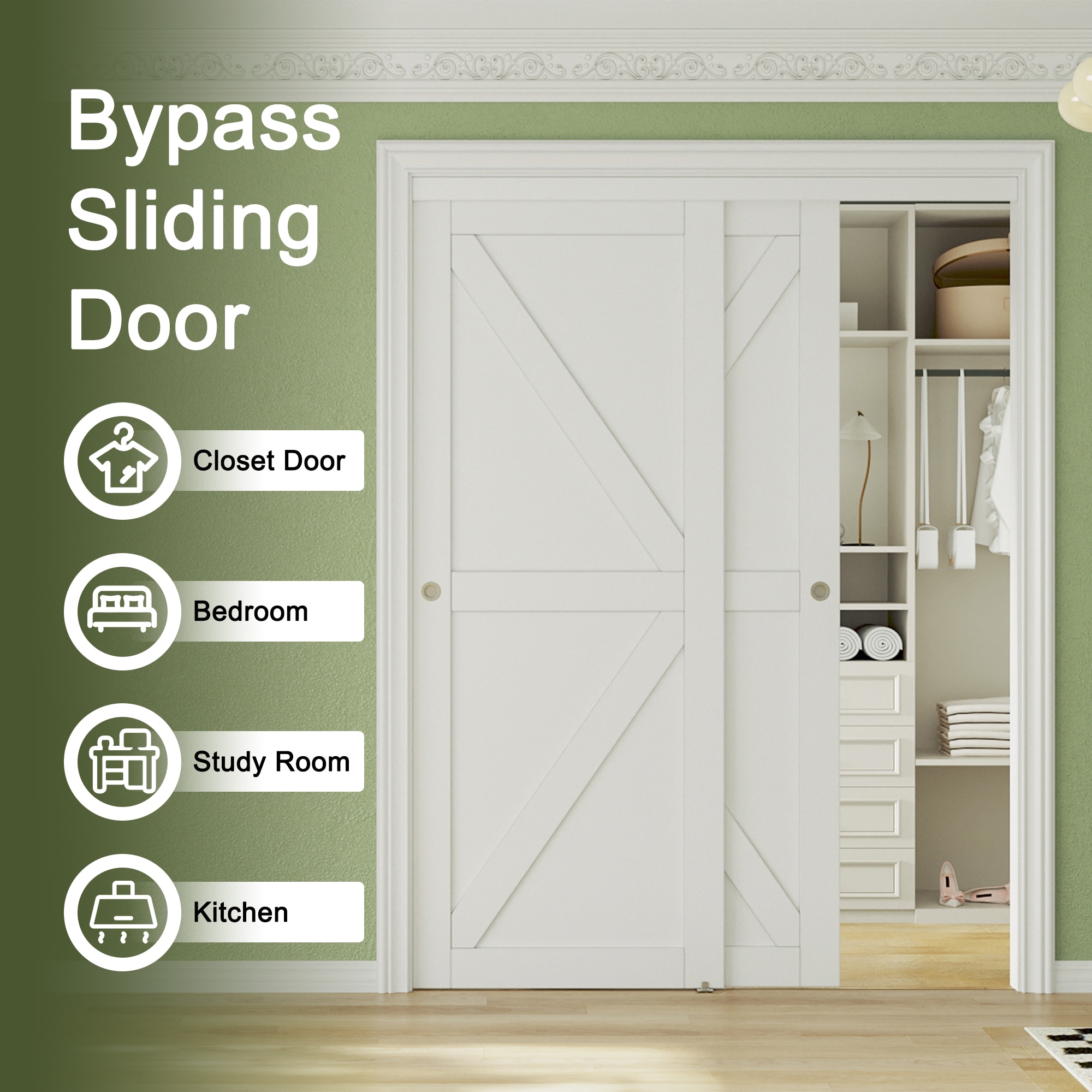 JUJUBON IN-CD-SLK-TL-60 Bifold-Sliding-Closet-Doors - View #6