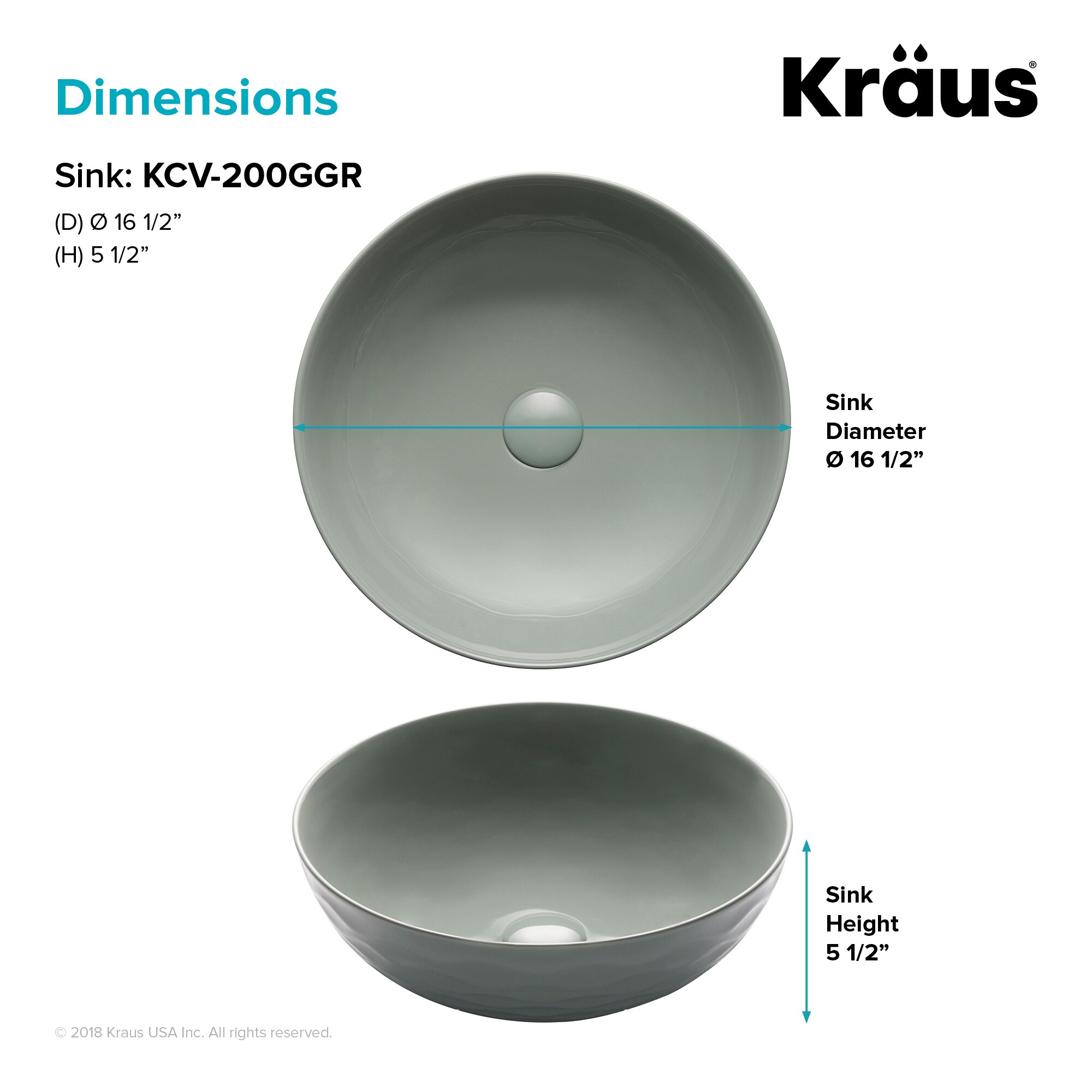 Kraus KCV-200GGR Bath-Sink - View #5