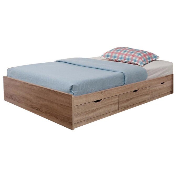 Benzara Brown Full Trundle Bed With, Simple Bed Frame With Storage