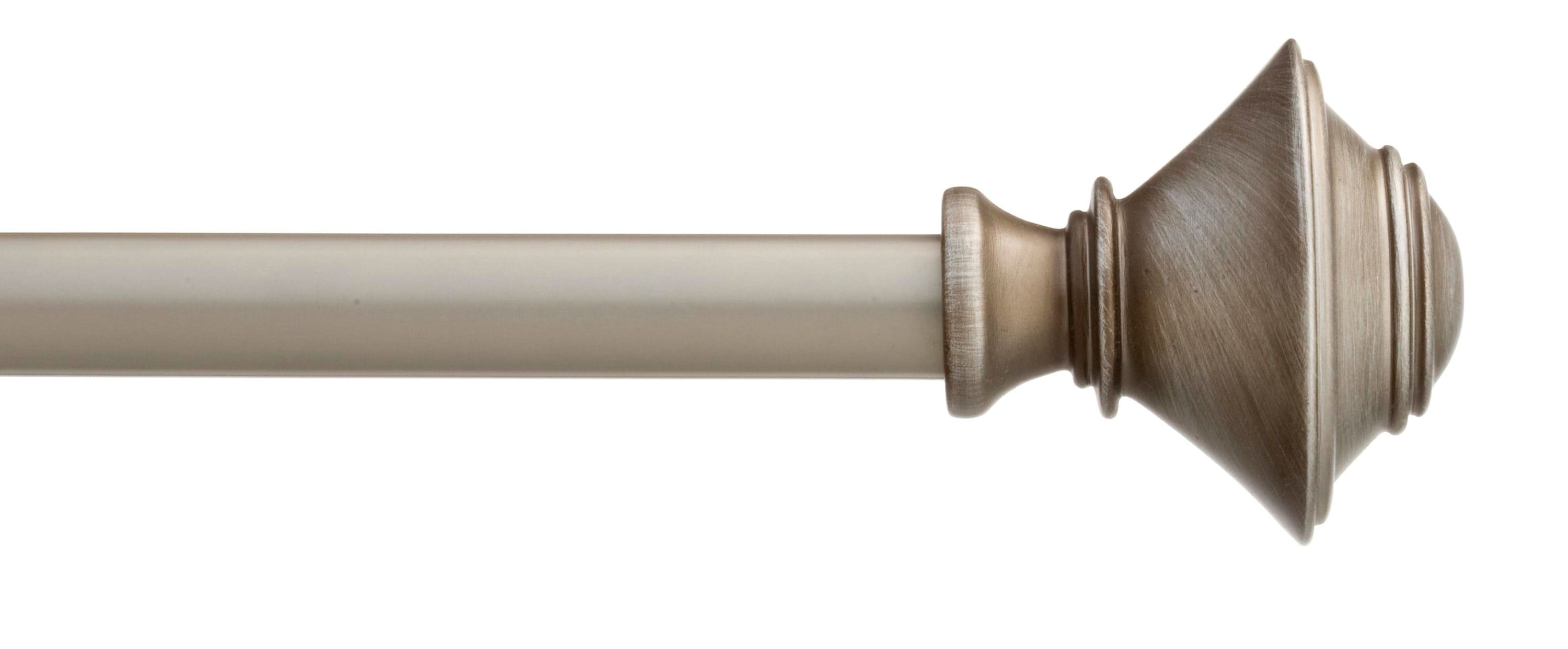 Style Selections 22-1513-76 48-in to 84-in Pewter Steel Single Curtain Rod