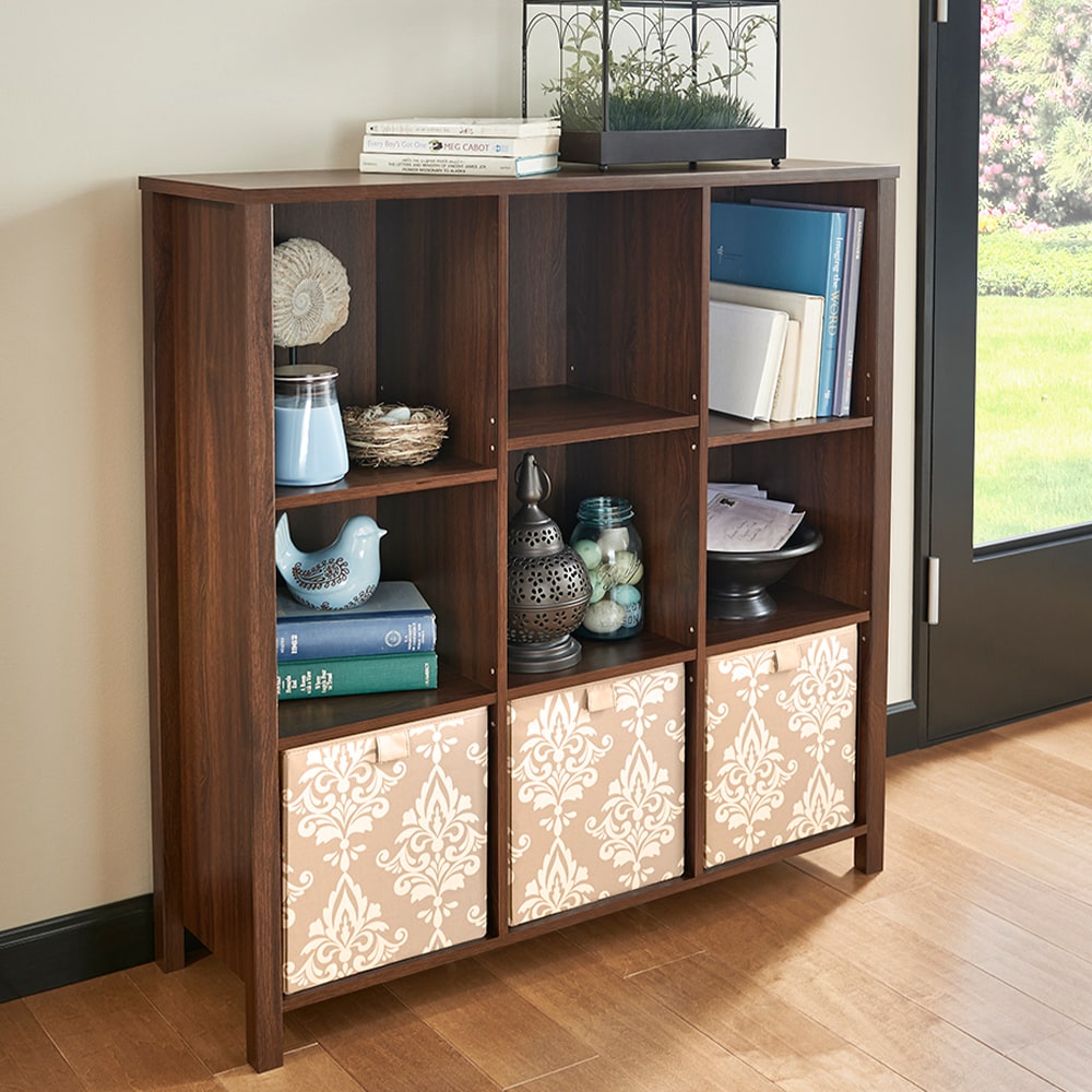 ClosetMaid 35.91-in H x 35.79-in W x 11.69-in D Dark Chestnut Wood Laminate  9 Cube Organizer