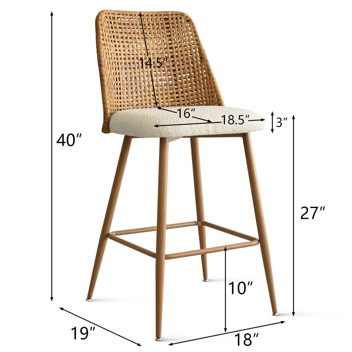 Maison Boucle NICE-MIDBAR-OAK-6 stools - View #3