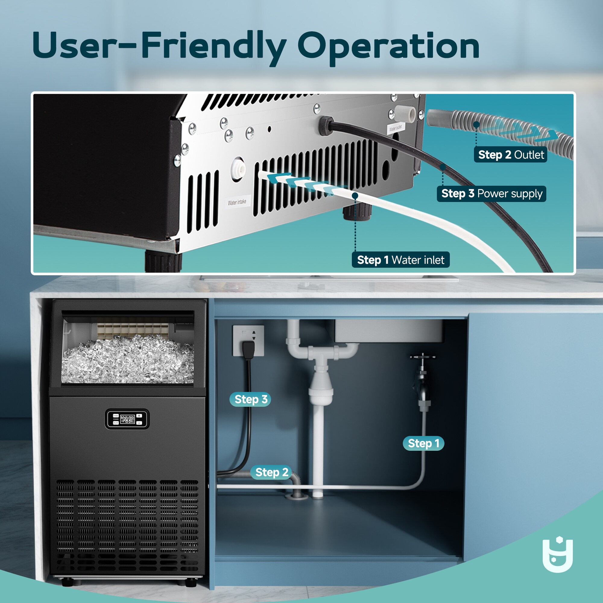 Euhomy CIM001-100BL Commercial-Ice-Makers - View #11