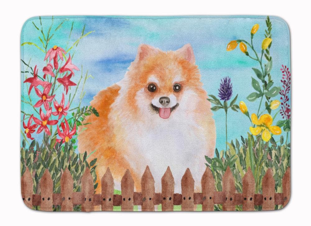 Caroline's Treasures CK1278RUG Springtime Dog 27-in x 19-in Multiple Colors/Finishes Microfiber Memory Foam Bath Mat