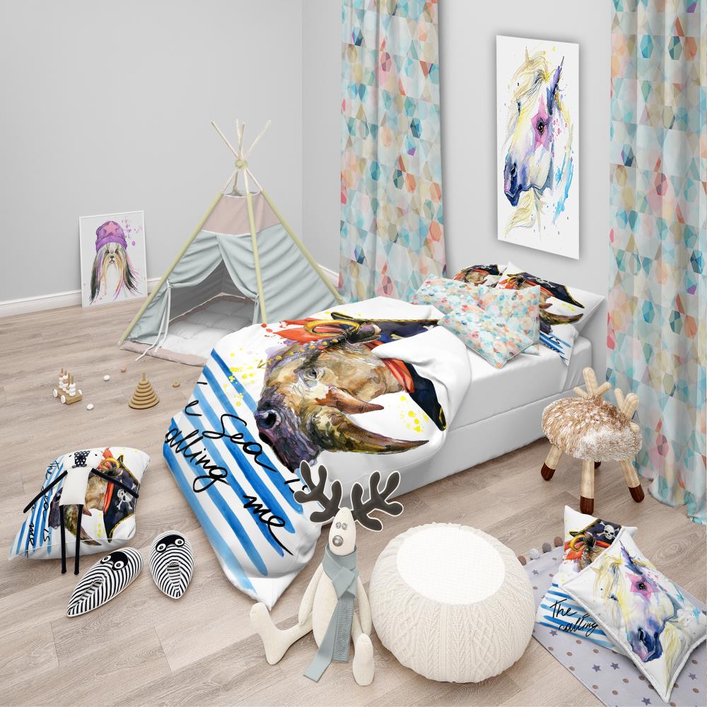 Designart BED17051-T 3 -Piece White Twin Duvet cover Set