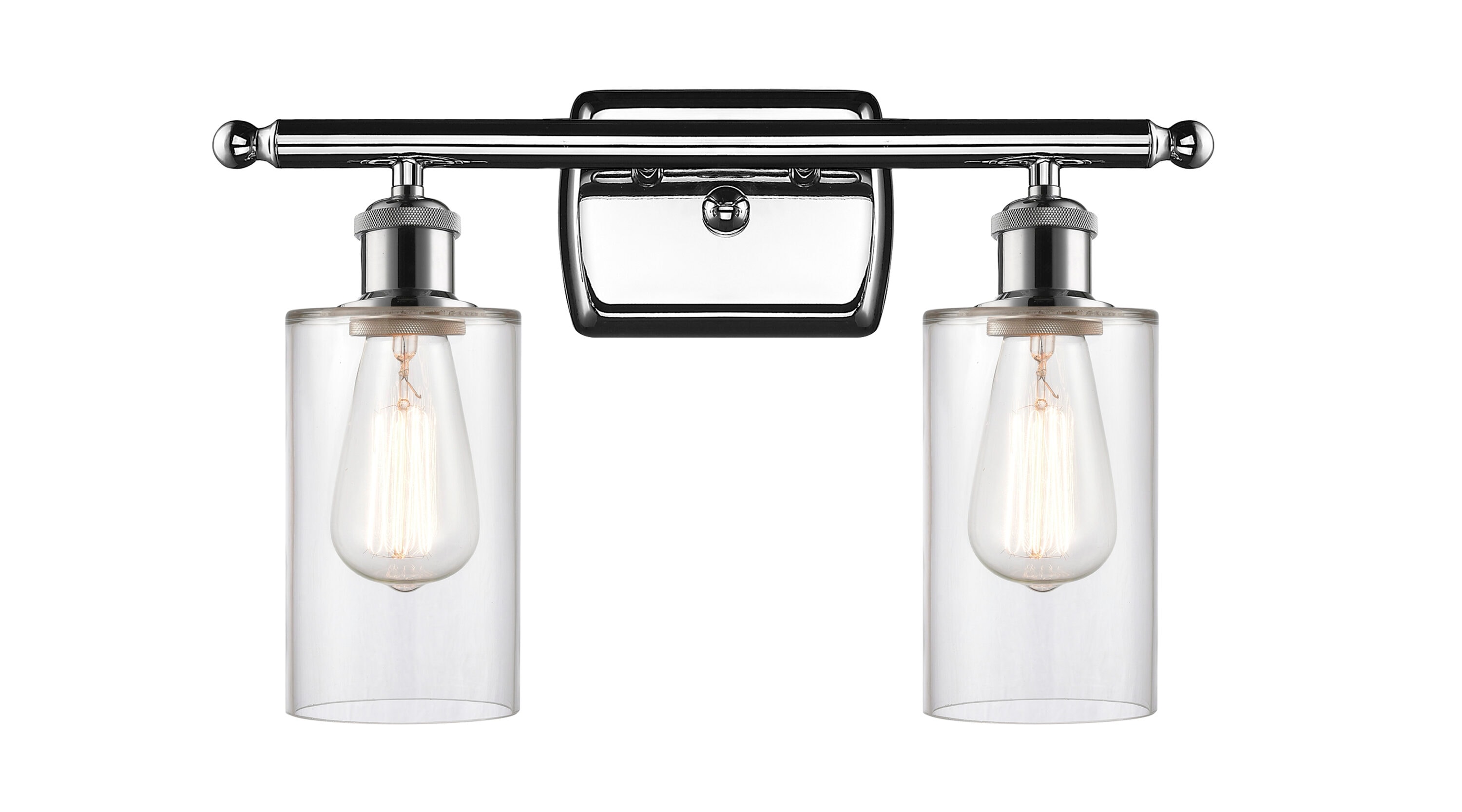 Innovations Lighting 516-2W-PC-G802 Clymer 16-in 2 -Light Polished Chrome Vintage Vanity light