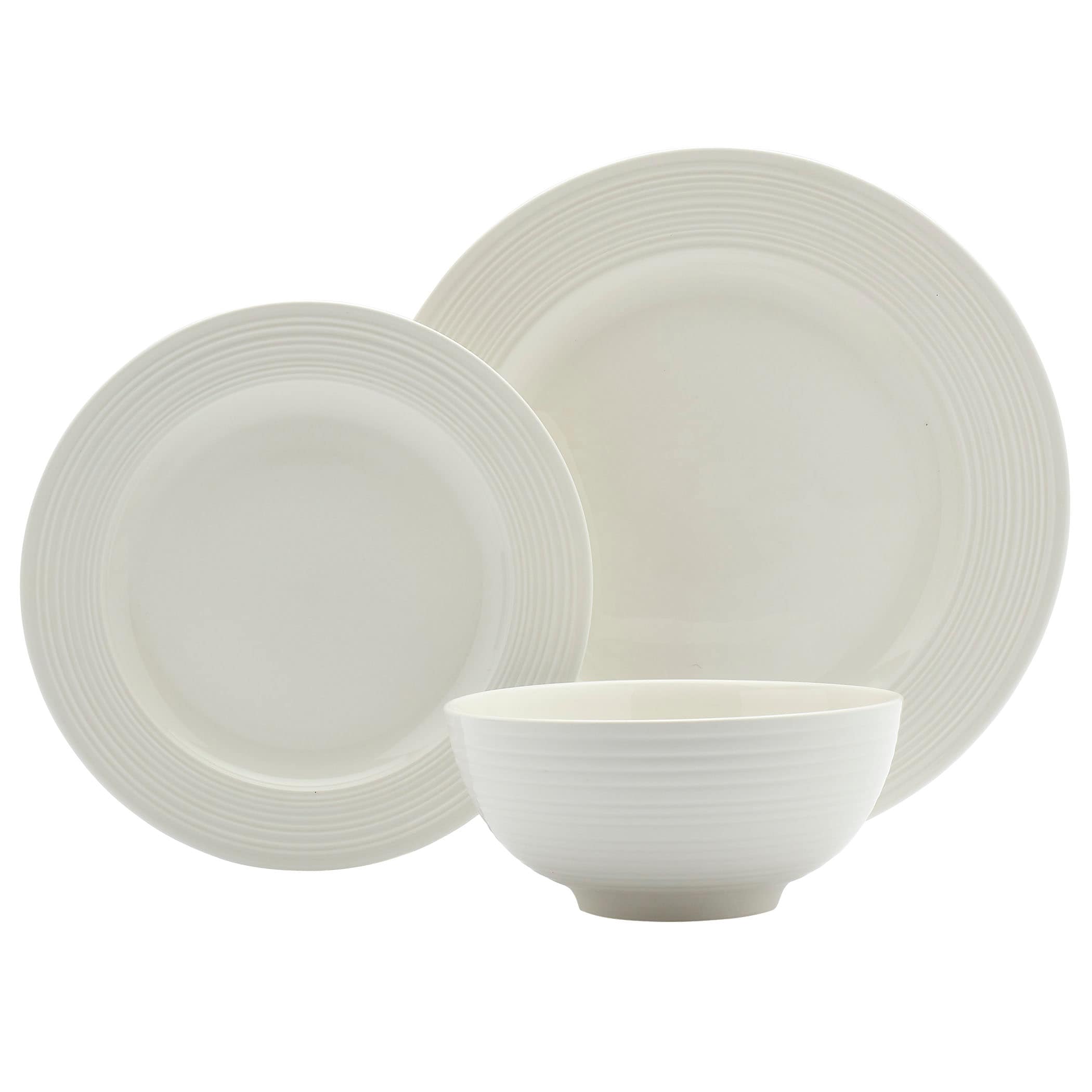 Tabletops Unlimited TTU Gallery 12-Pc Black Pad Print Dinnerware