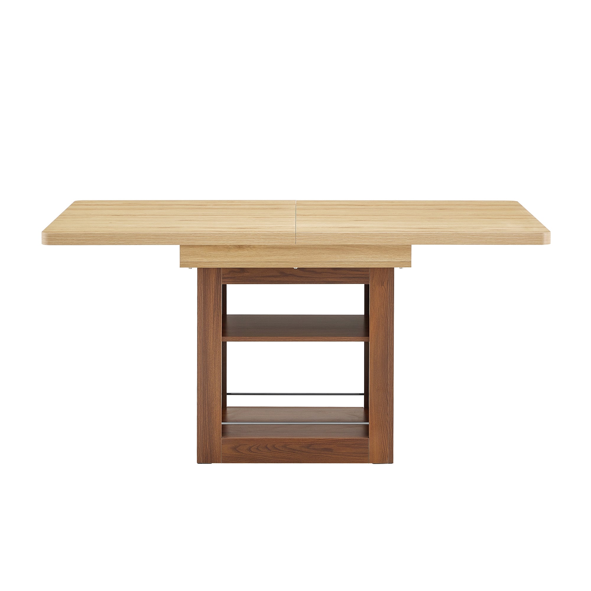 Bybafun - Brown Casual Extending Drop leaf MDF Dining Table, with Brown Finish and Reclaimed wood...