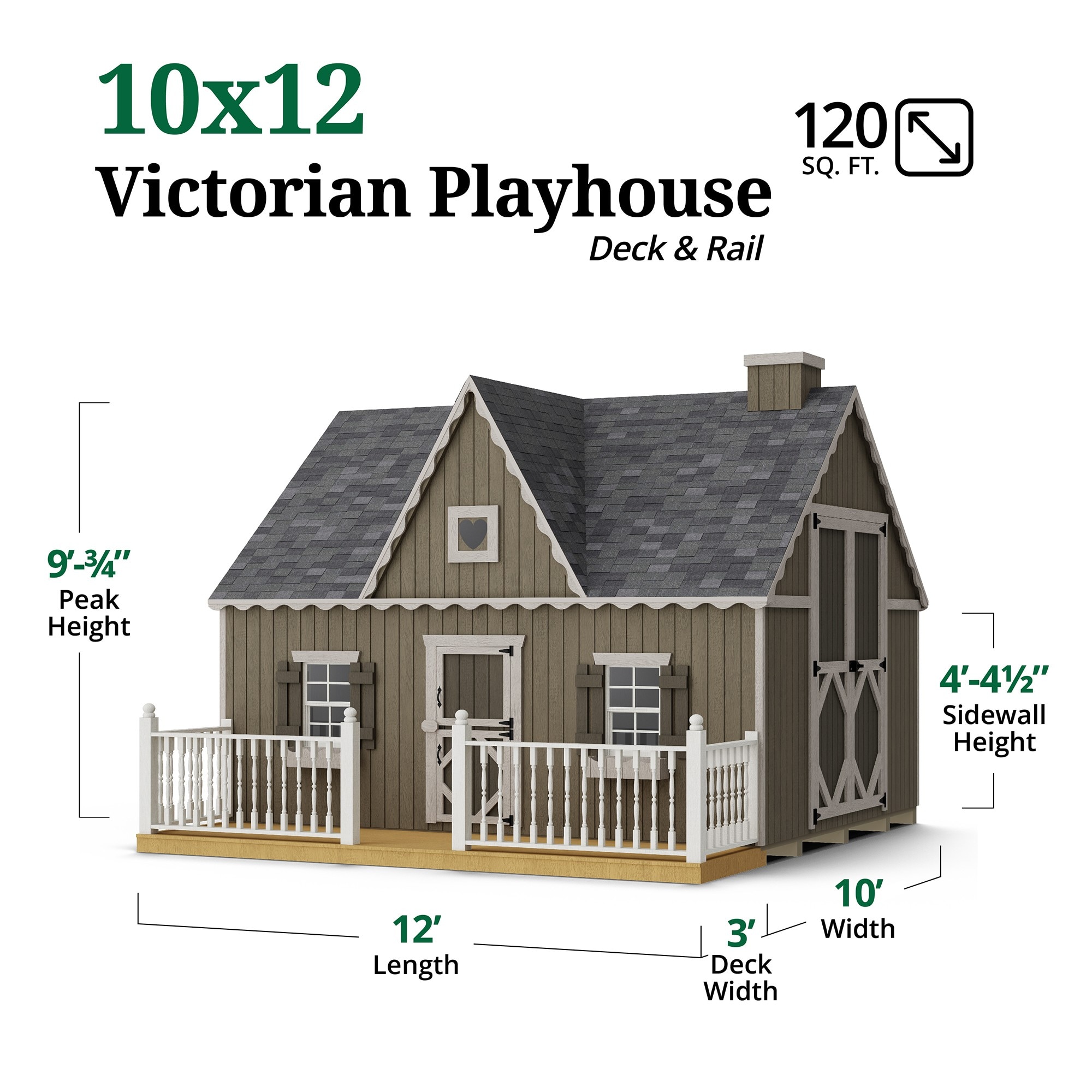 Little Cottage Co 10X12 VP-PNK-FK-DR playhouses - View #3