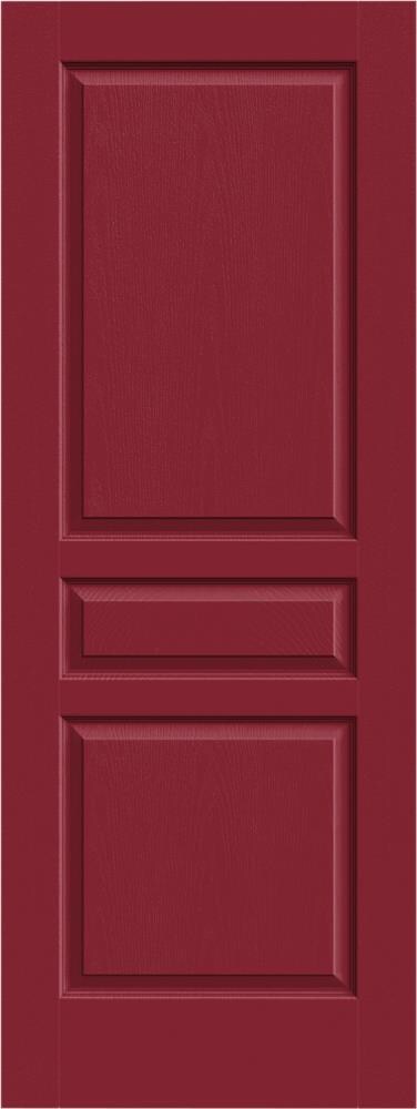 JELD-WEN LOWOLJW136400549 Avalon 32-in x 80-in Barn Red 3-panel Square Solid Core Prefinished Molded Composite Slab Door