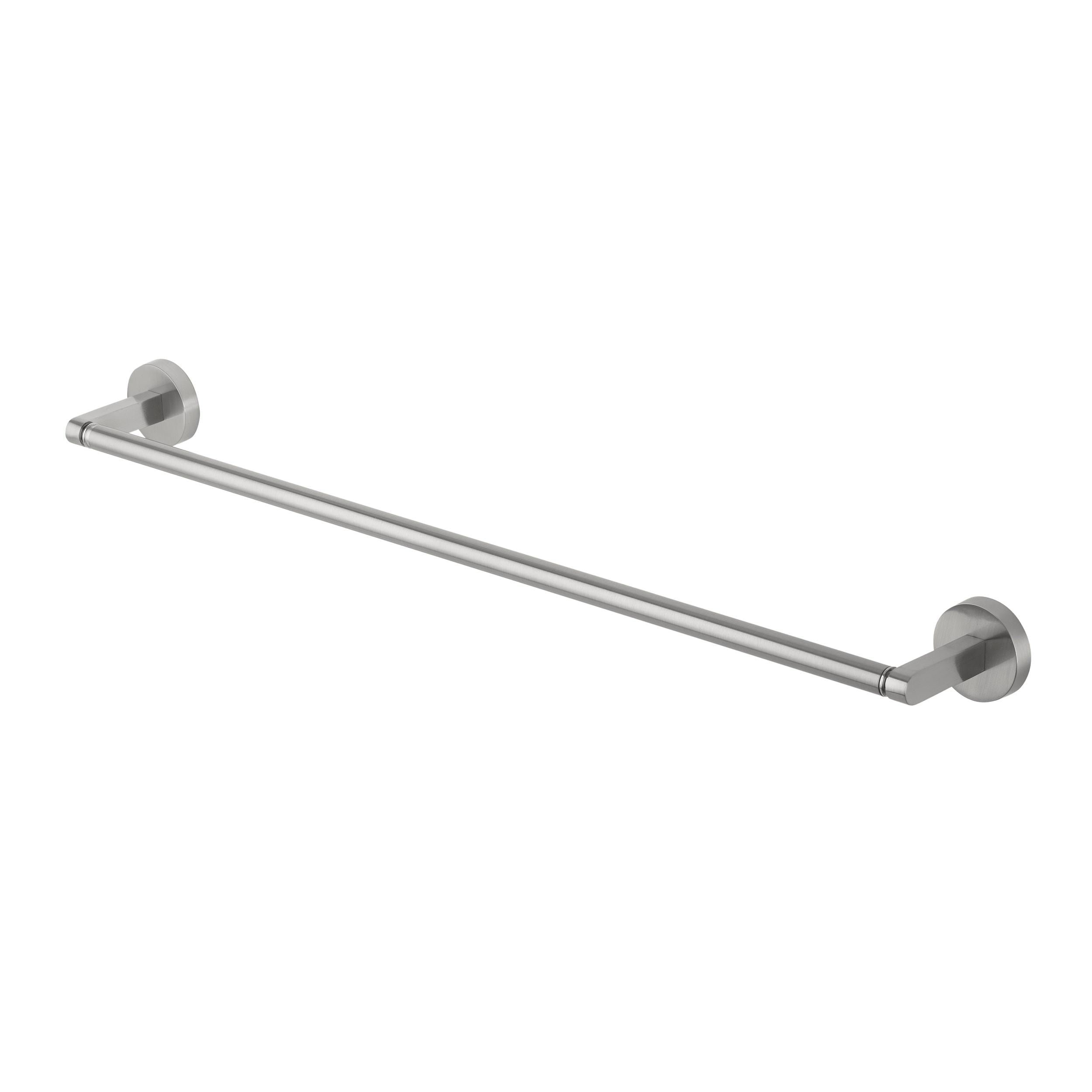 GlideRite Hardware 9024-RD-SN-1 24 in. Towel Bar Wall Mounted with Round Backplate - 9024-RD