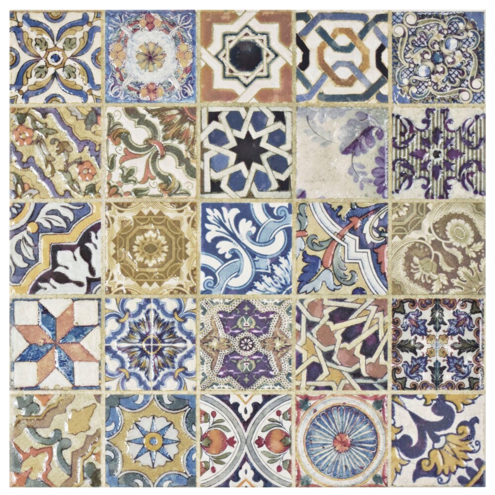 Affinity Tile FPM12ARD Avila Arenal Decor 13-in x 13-in Multi-finish Ceramic Patterned Wall Tile (2.22-sq. ft/ Carton)