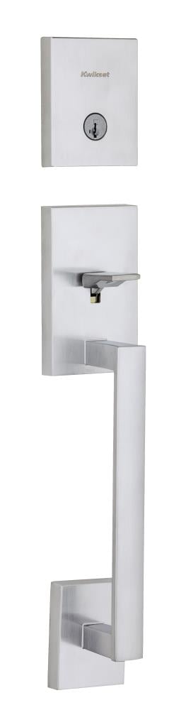 Kwikset 818SCELIP-26DS.STRKP Signature Series Satin Chrome Single-Cylinder Deadbolt Entry door exterior handle with and SmartKey