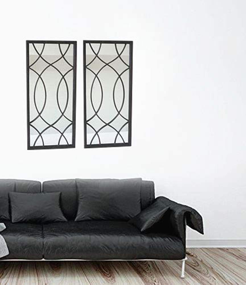 Black Metal Windowpane Full Length Wall Mirror