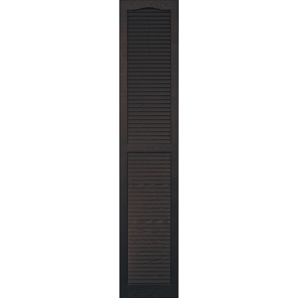Vantage 0114075046 2-Pack 13.875-in W x 74.5-in H Chocolate Brown Louvered Exterior Shutters