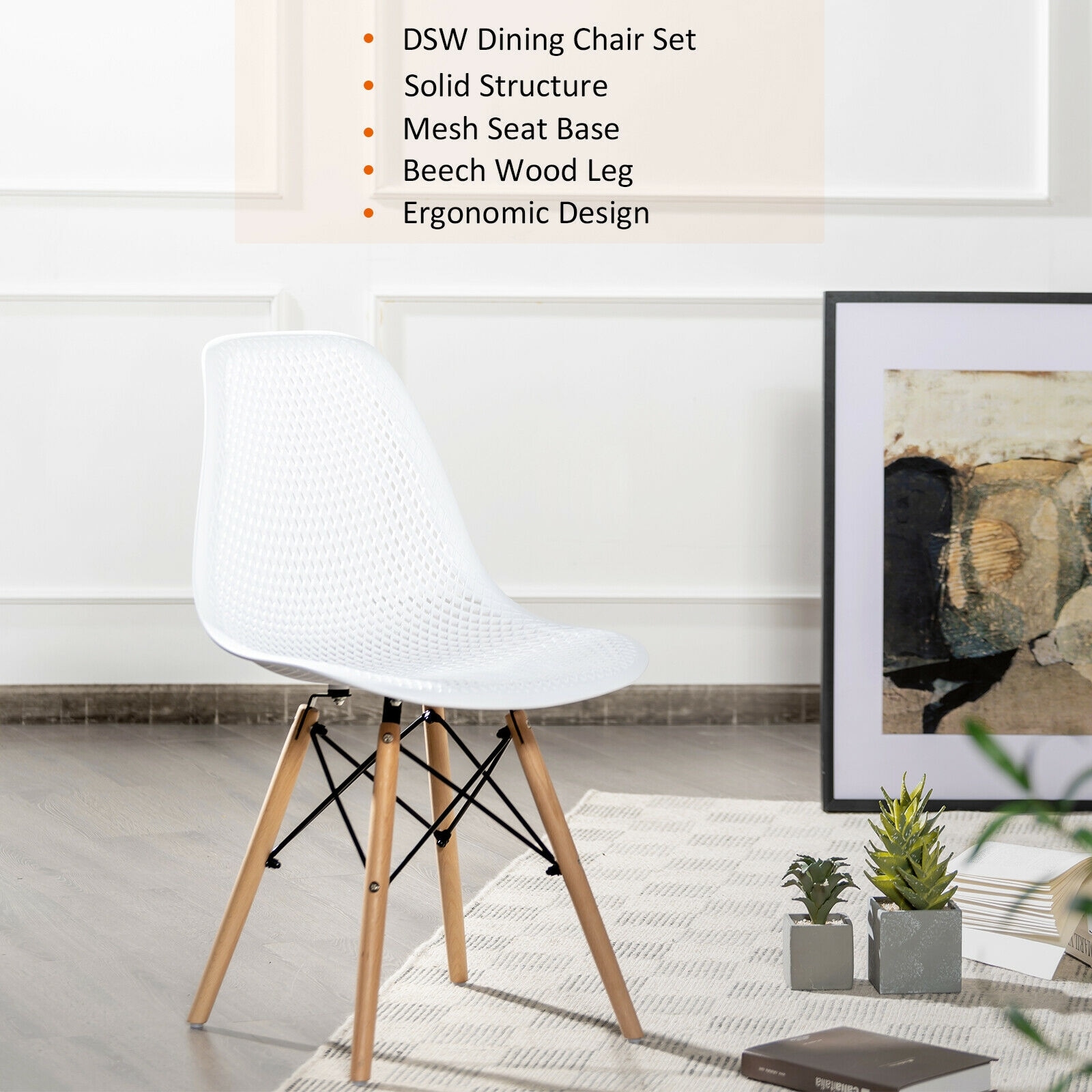 WELLFOR HW-HWY1-65432WH-2 Dining-Chairs - View #2